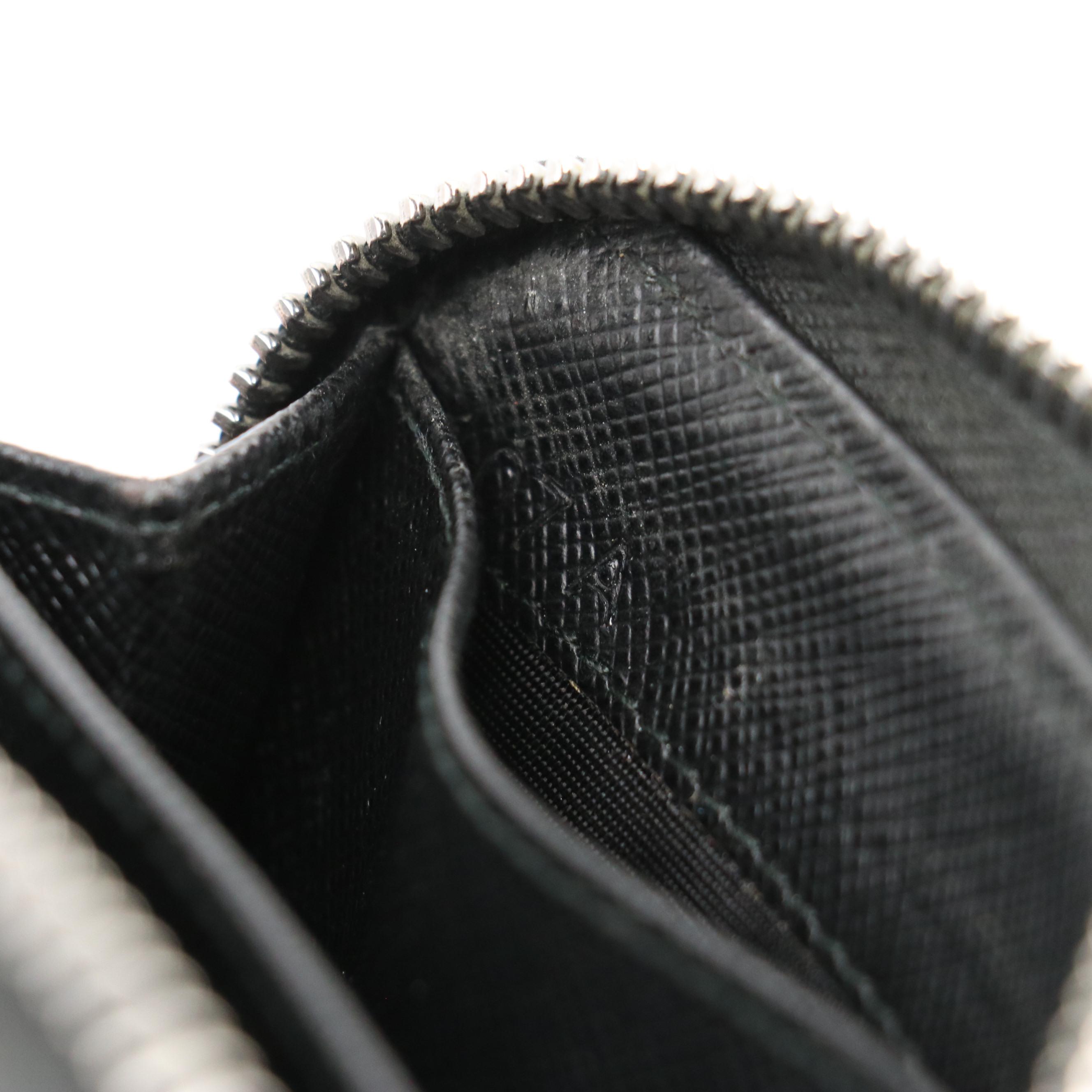 Prada Compact Zip Wallet in Black Saffiano Leather