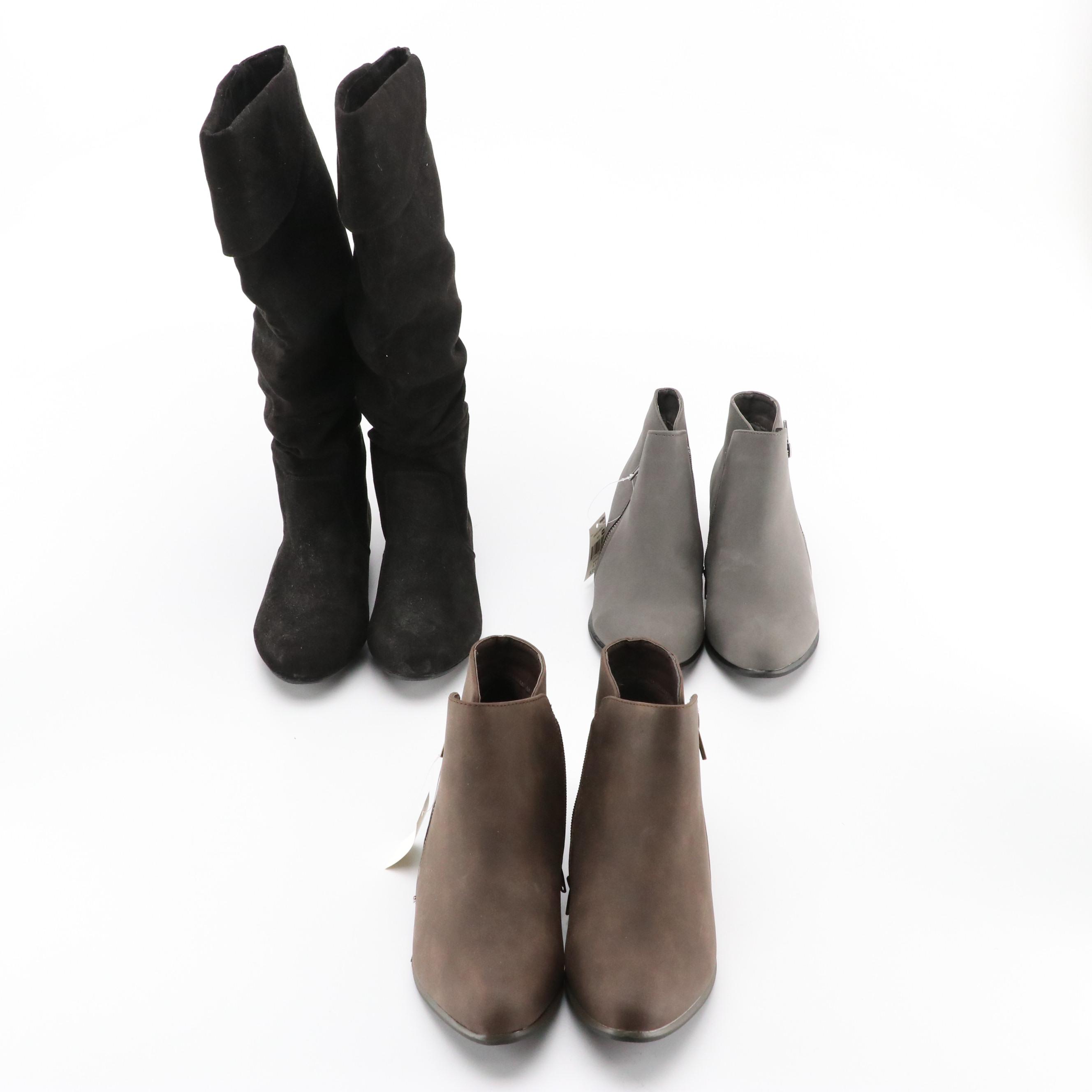 Massini Angie II Gray Ankle Boots, Candice Black Knee-High Boots, & Other Boots