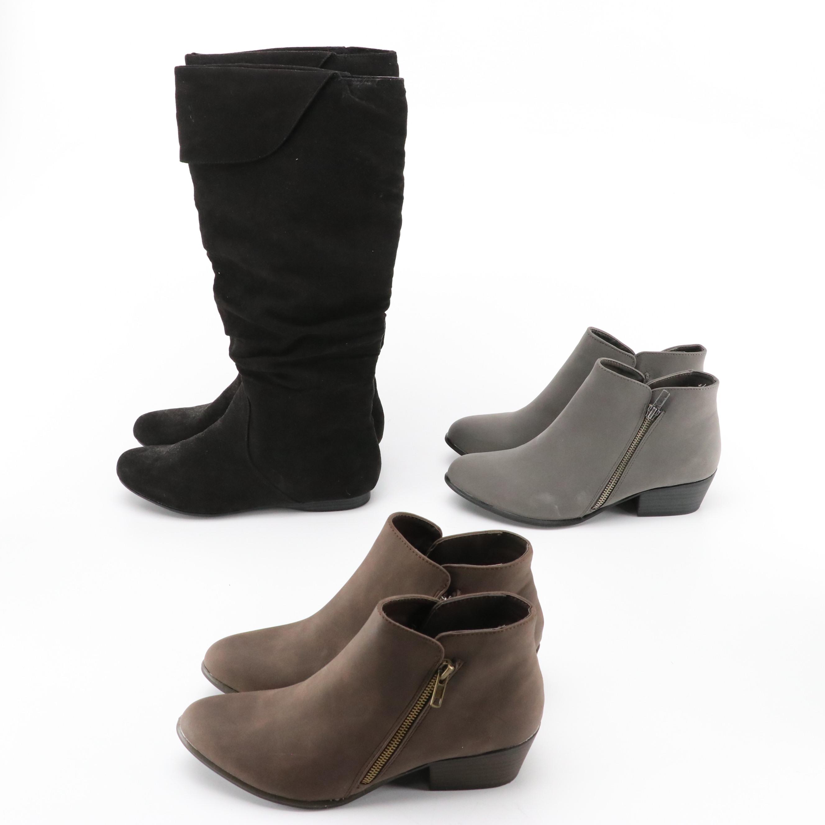 Massini Angie II Gray Ankle Boots, Candice Black Knee-High Boots, & Other Boots