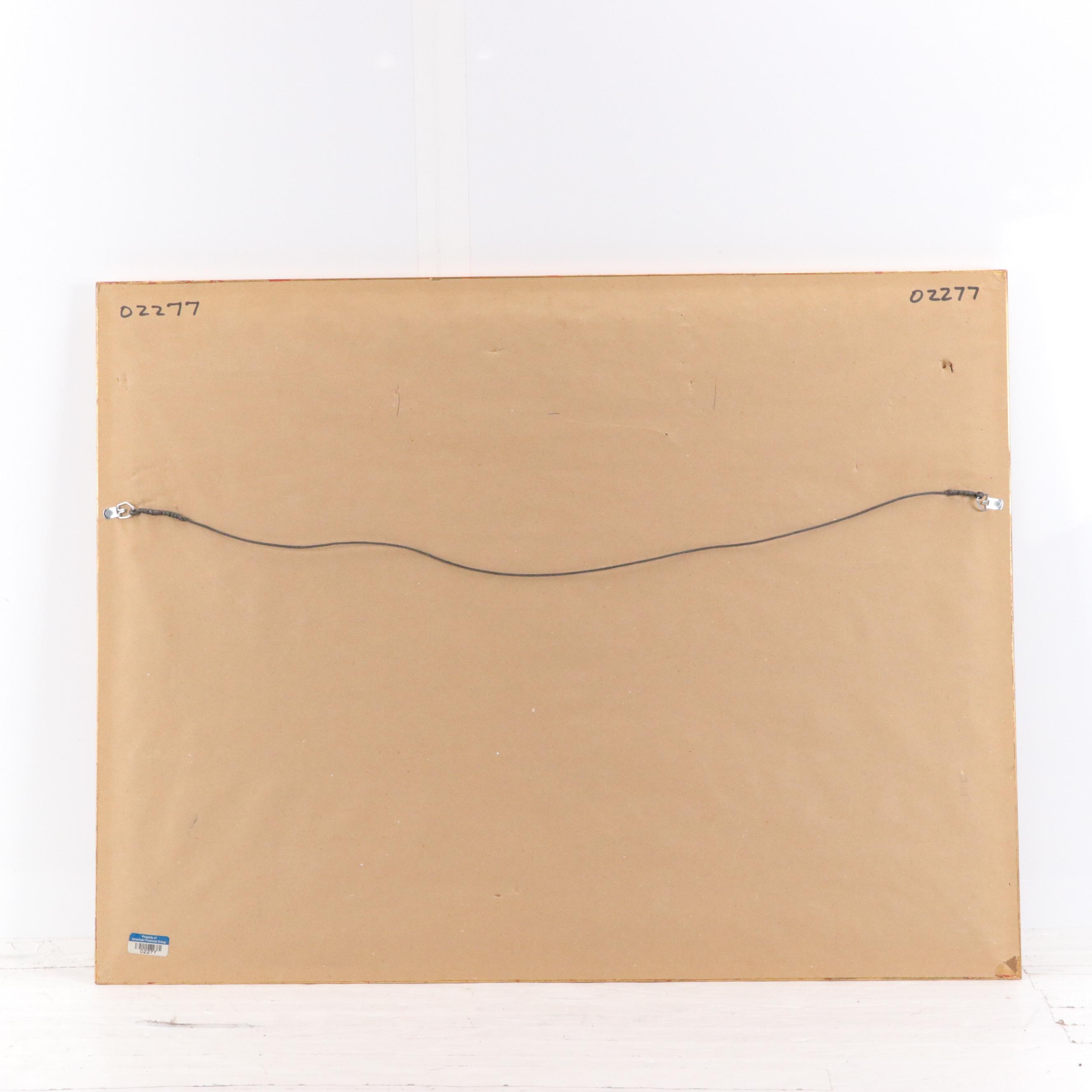 Downe Burns Stylized Landscape Acrylic Painting, Circa 2000