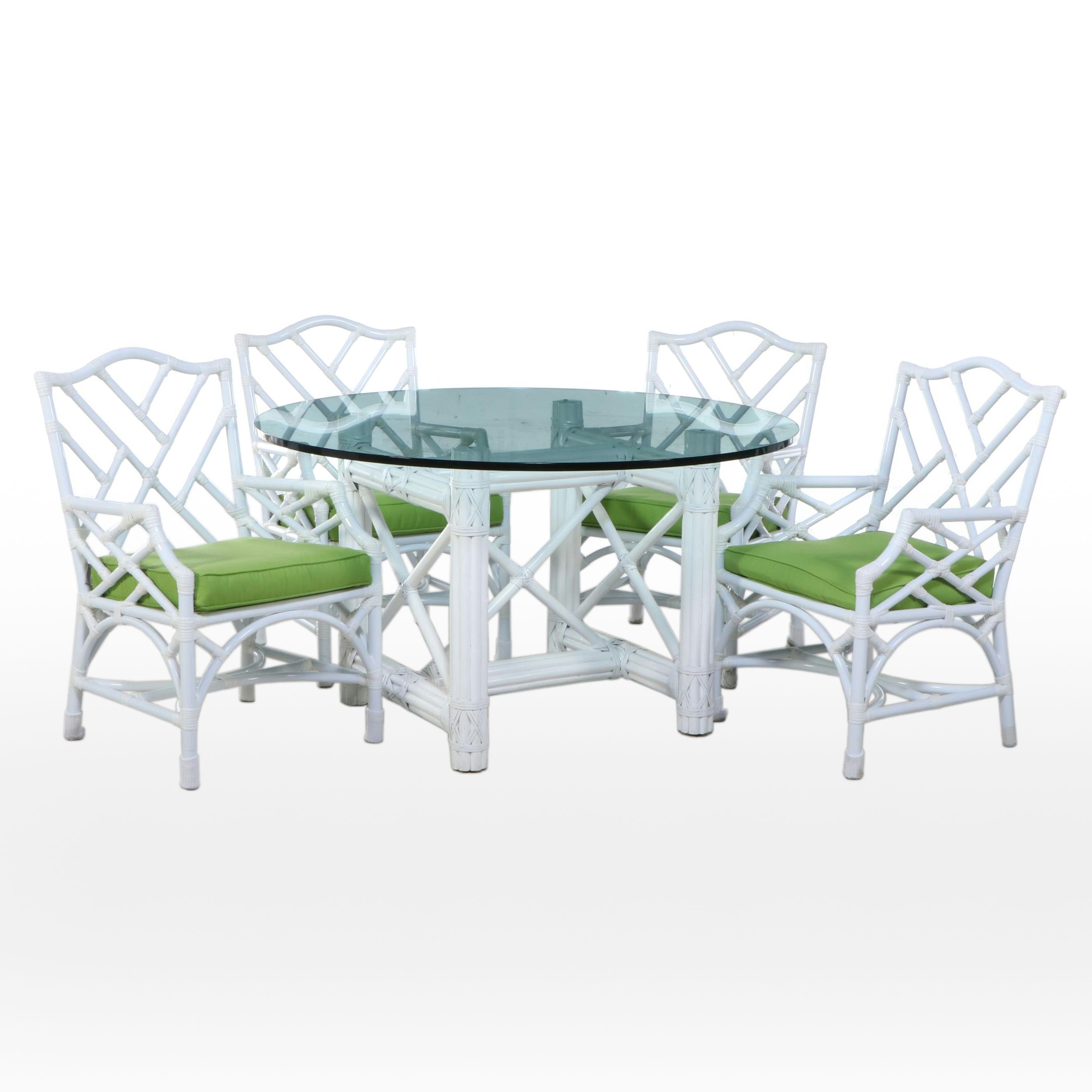David Francis Chinese Chippendale Style Aluminun Patio Dining Set