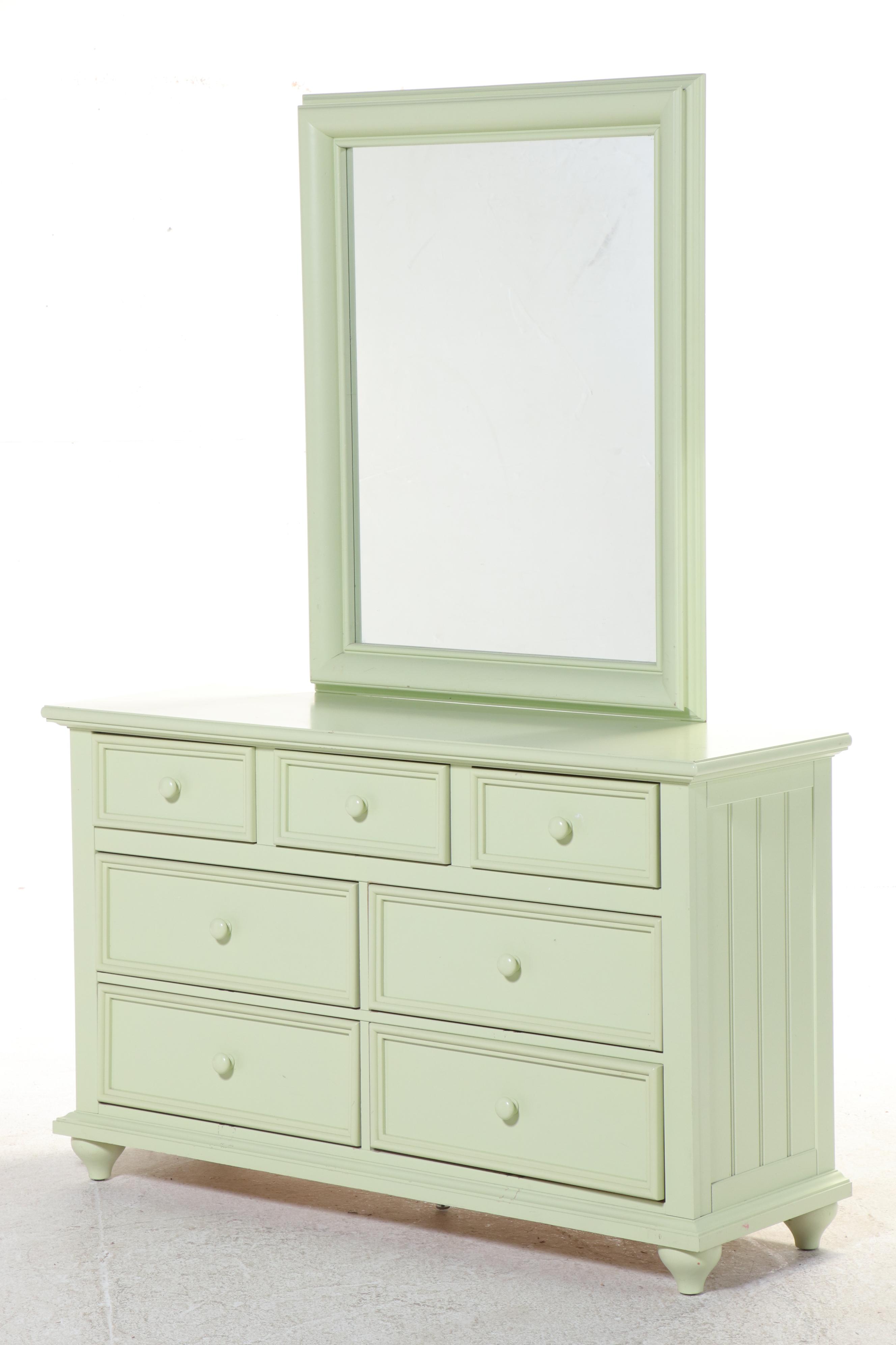 Young America by Stanley Furniture Contemporary Green Painted Wood Bedroom Set