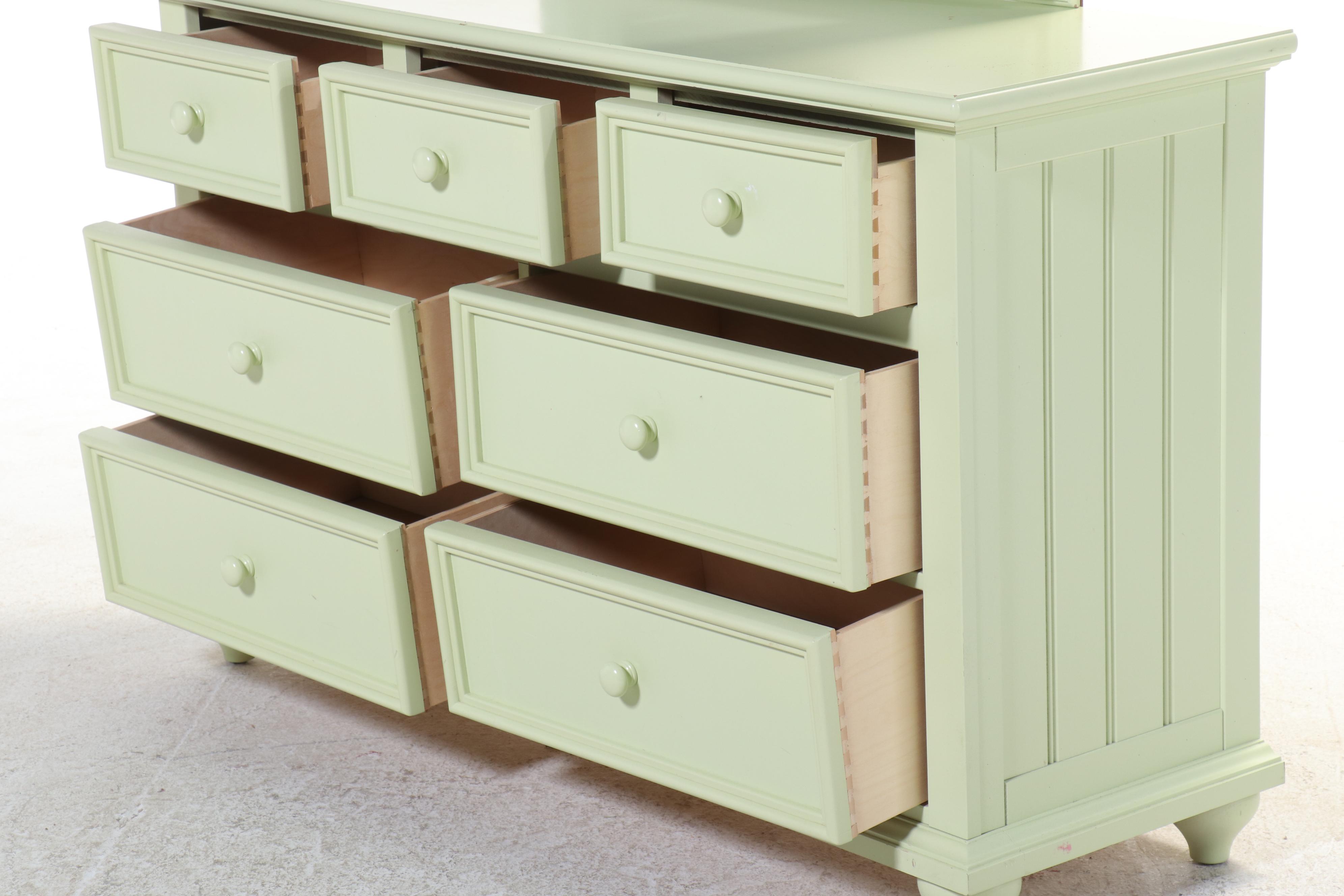 Young America by Stanley Furniture Contemporary Green Painted Wood Bedroom Set