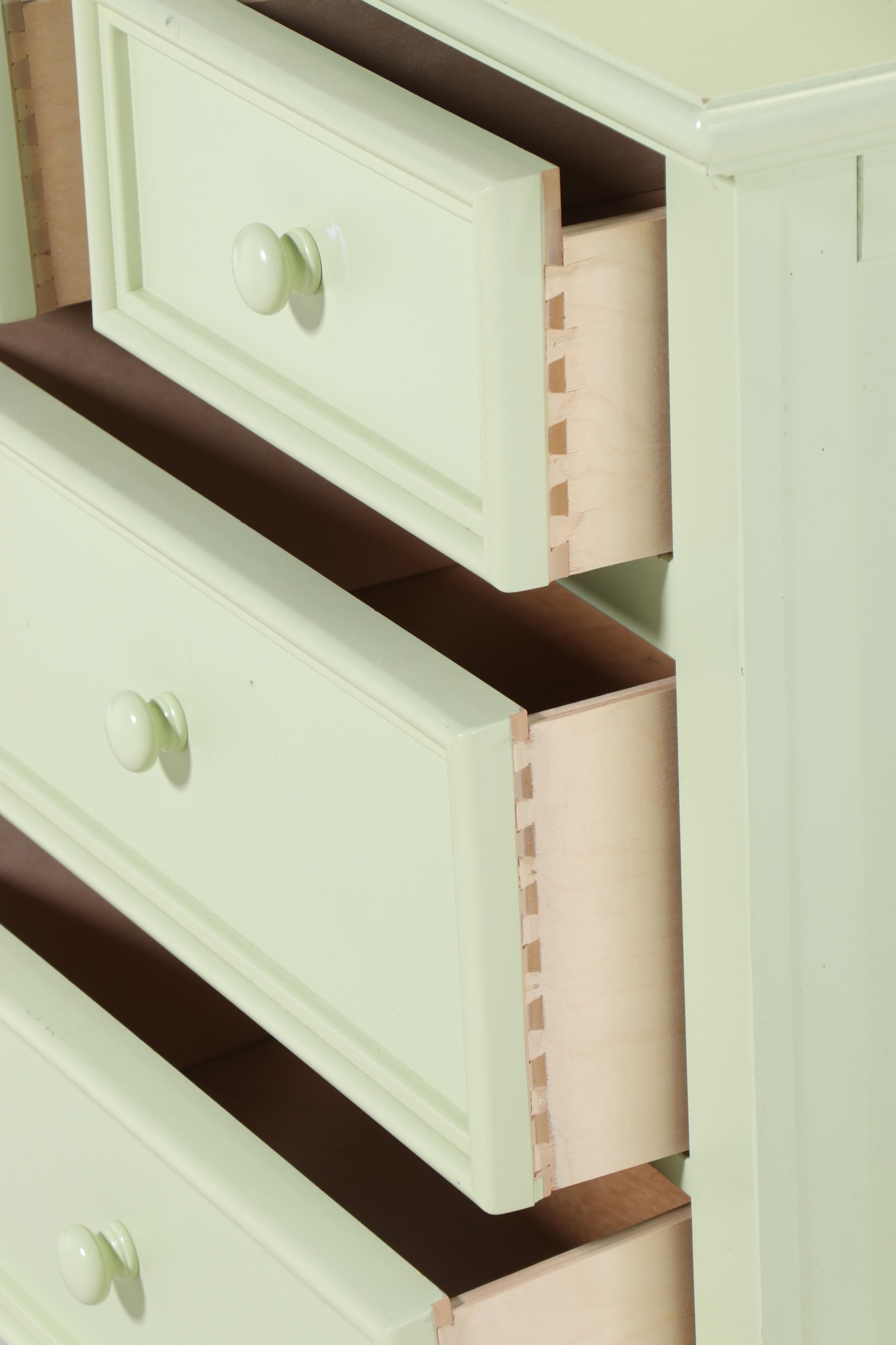 Young America by Stanley Furniture Contemporary Green Painted Wood Bedroom Set