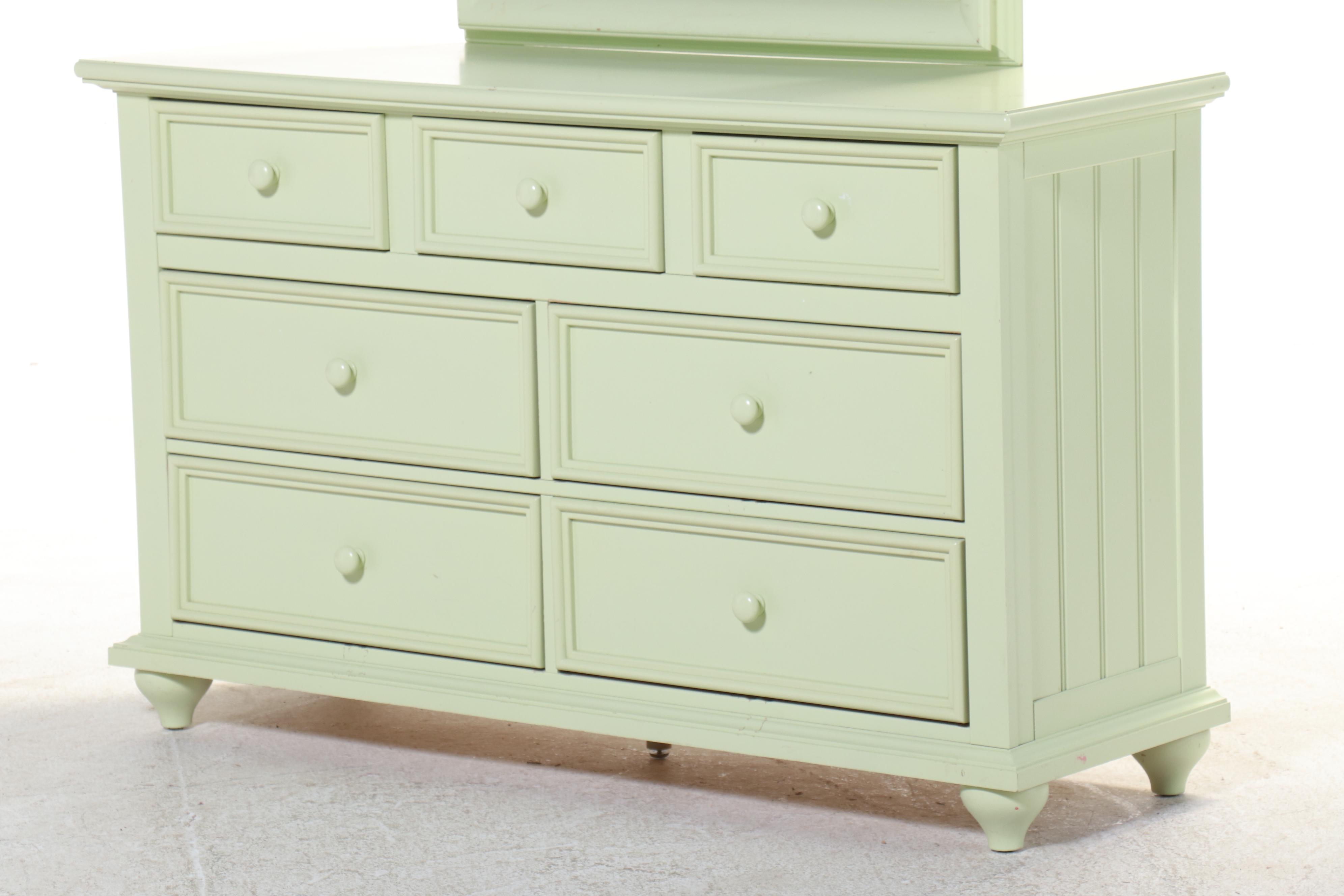 Young America by Stanley Furniture Contemporary Green Painted Wood Bedroom Set