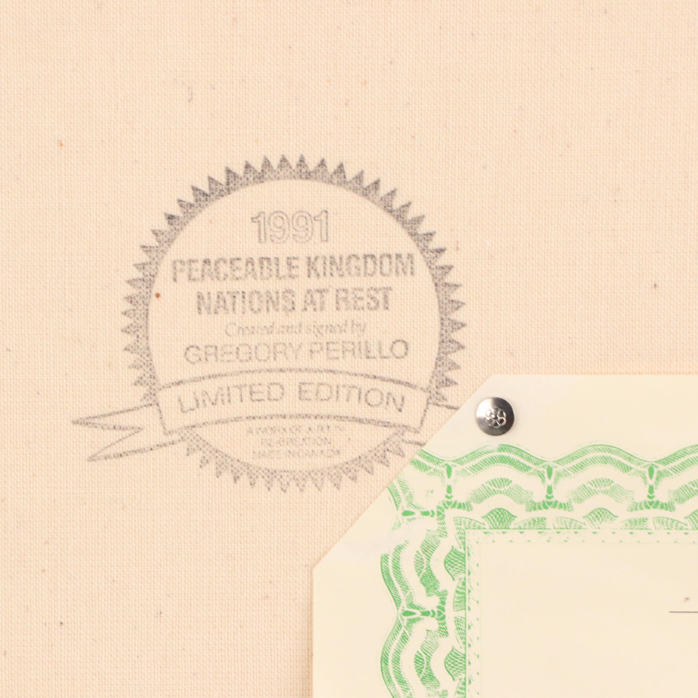 Gregory Perillo Offset Lithograph "Peaceable Kingdom: Nations at Rest"