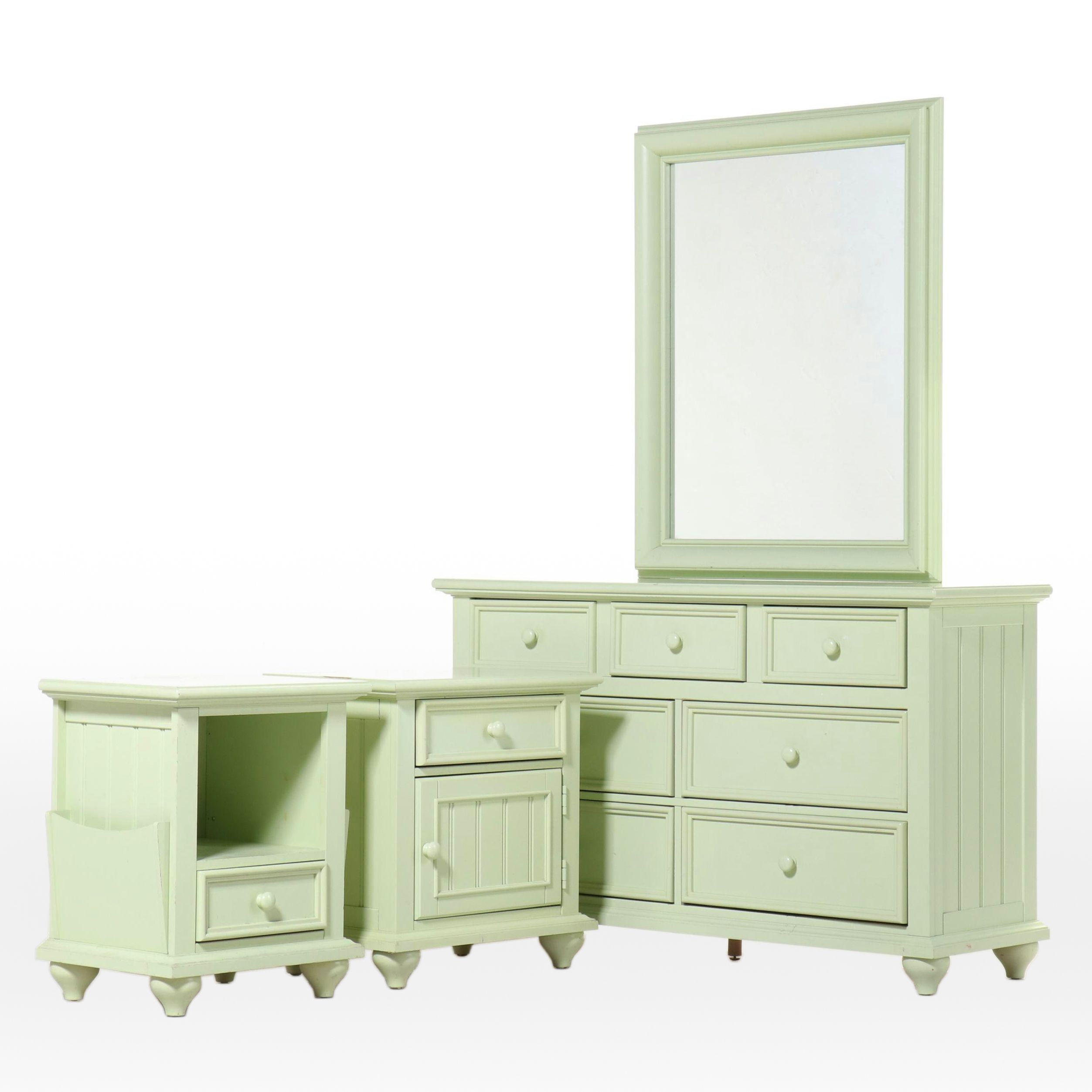 Young America by Stanley Furniture Contemporary Green Painted Wood Bedroom Set