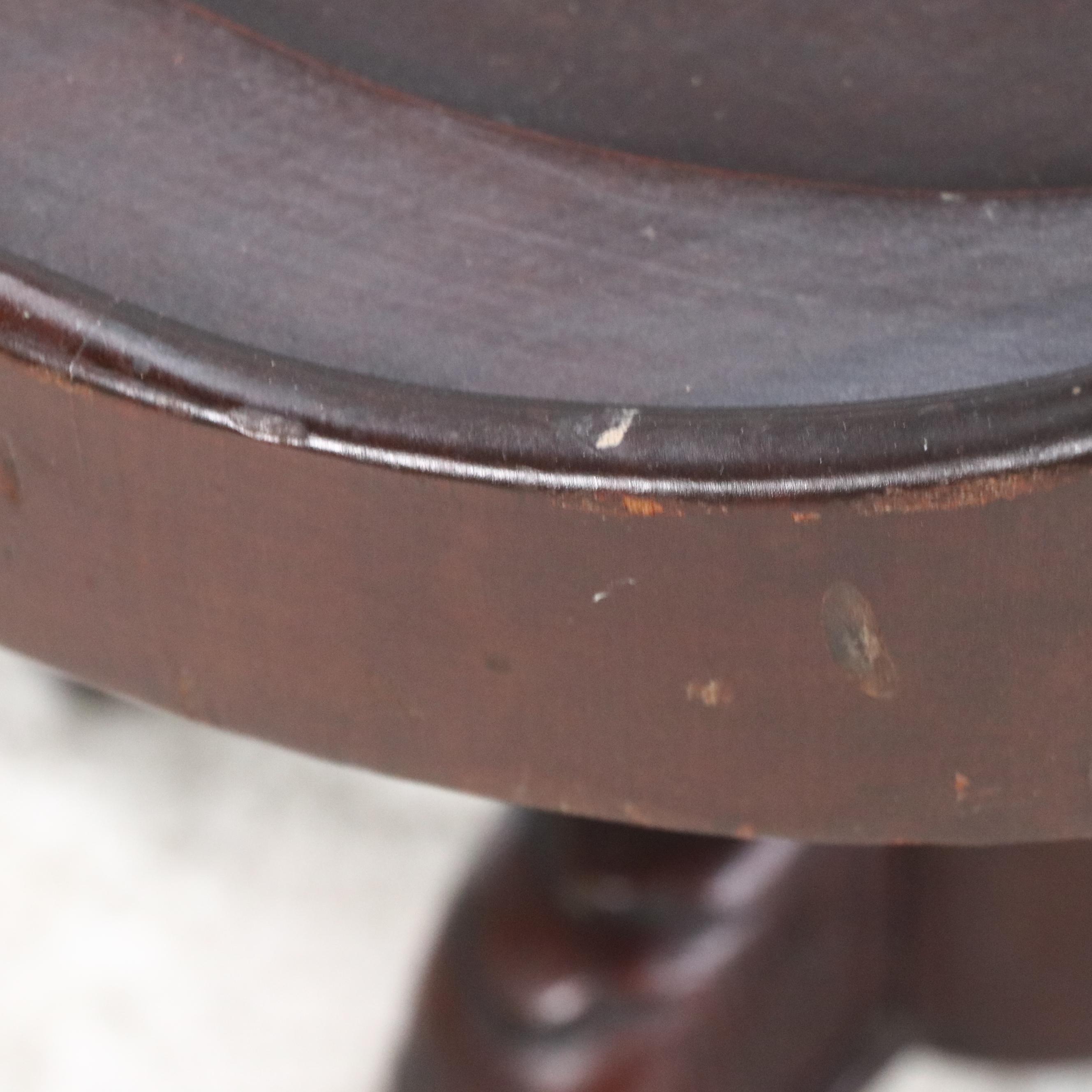 Paine Furniture Co. Carved Mahogany Lyre-Back Swivel-Lift Desk Chair, Circa 1900