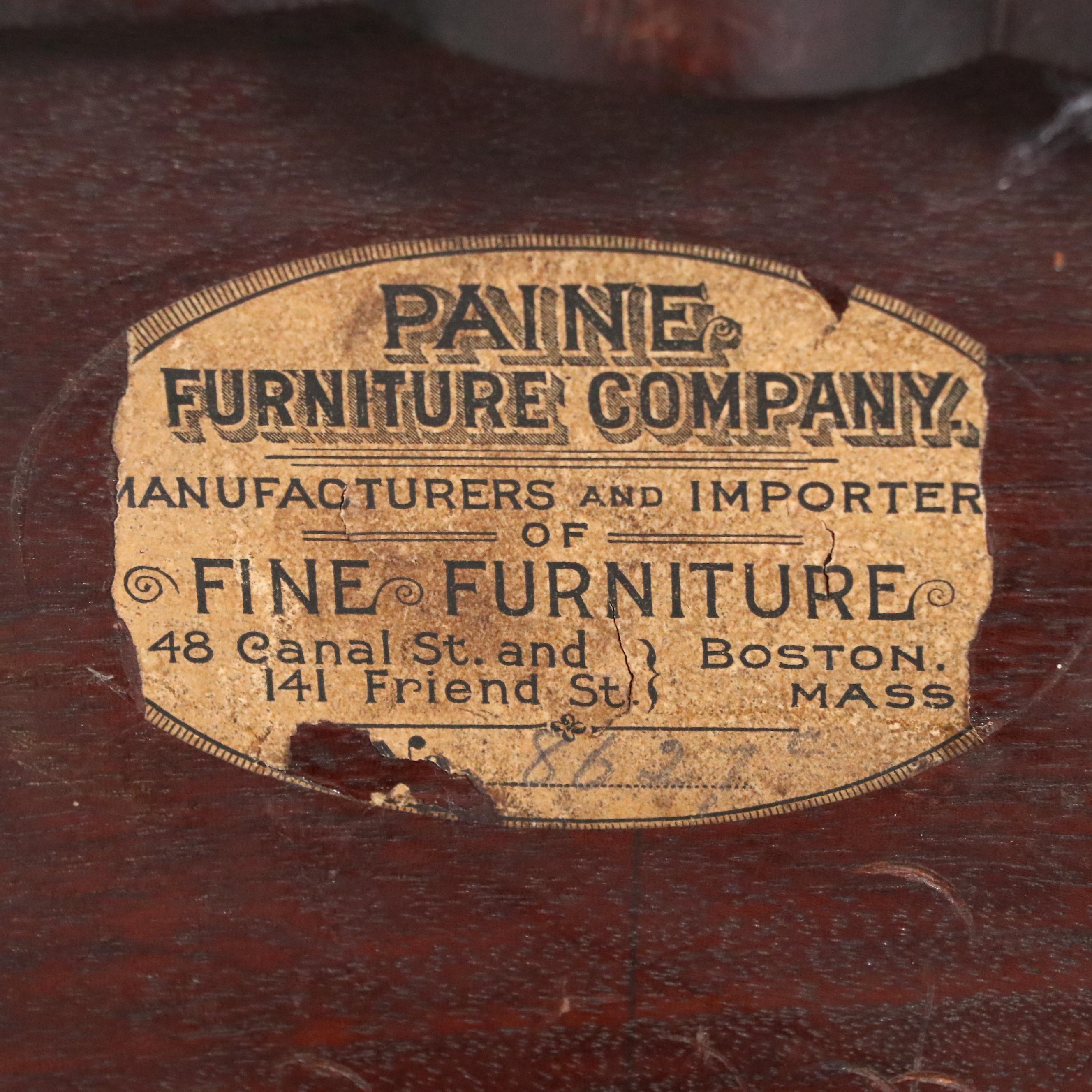 Paine Furniture Co. Carved Mahogany Lyre-Back Swivel-Lift Desk Chair, Circa 1900