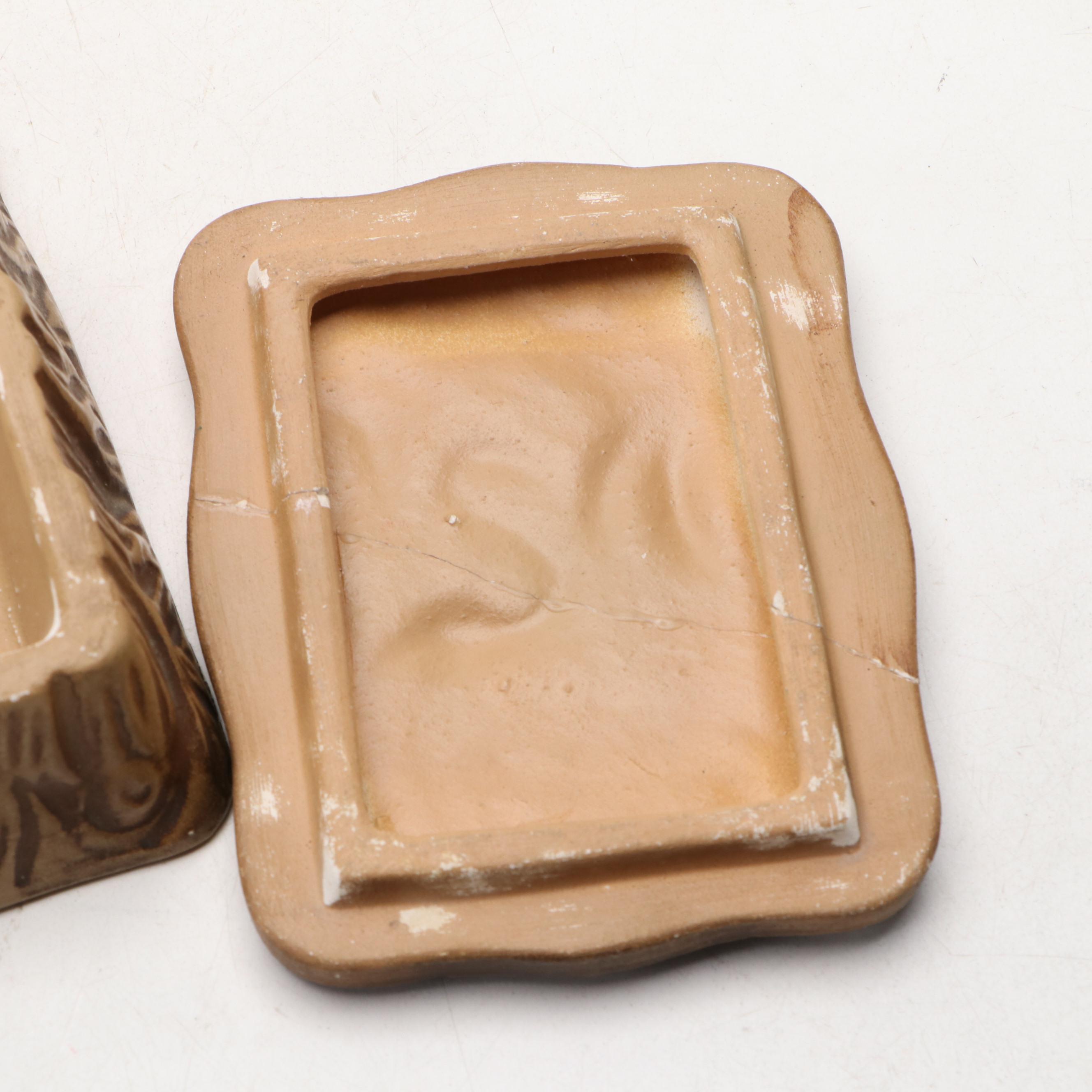 Florida Souvenir Shell Embellished Desk Lamp with Ashtray Box, Mid-20th Century