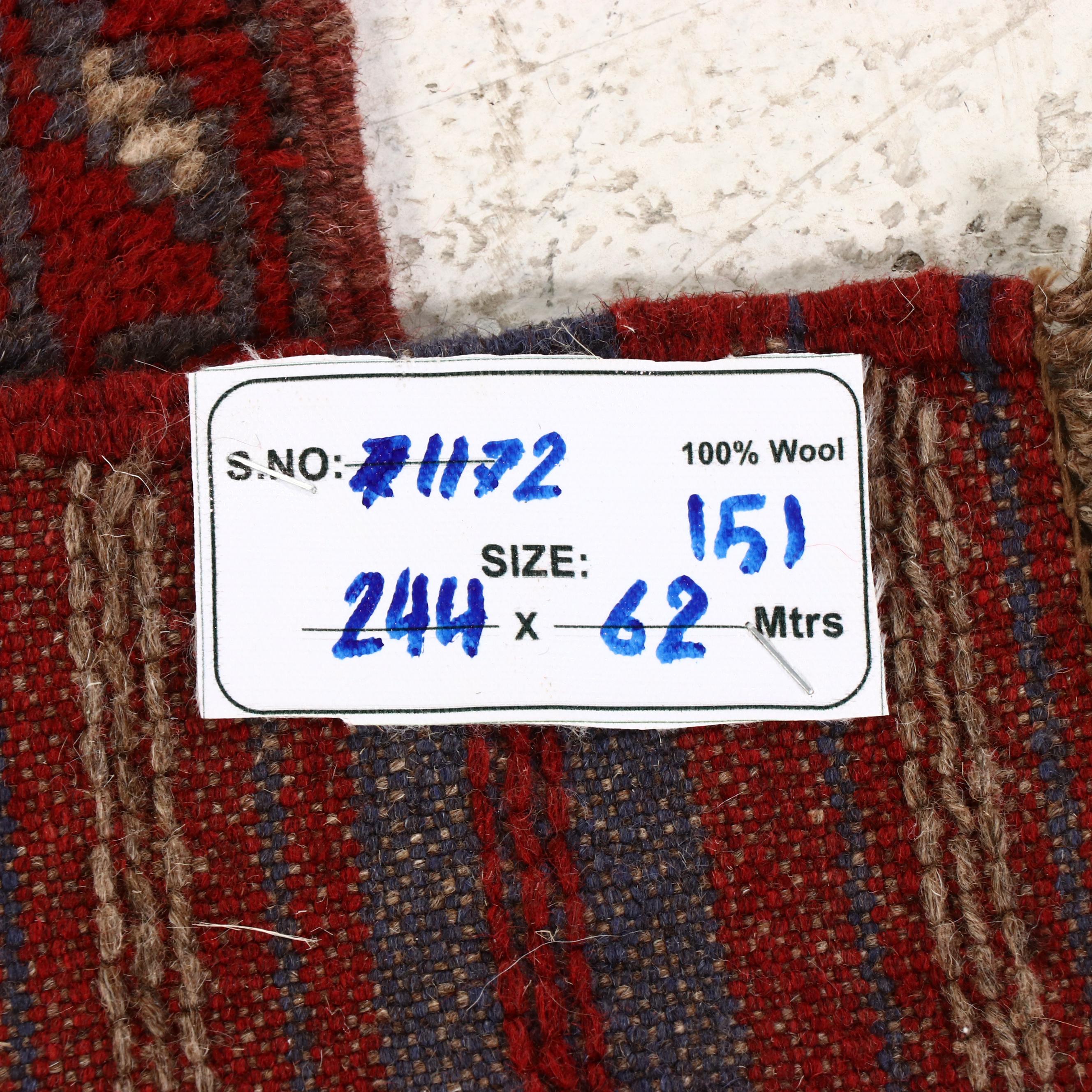 2' x 8'1 Handwoven Afghan Mashwani Carpet Runner