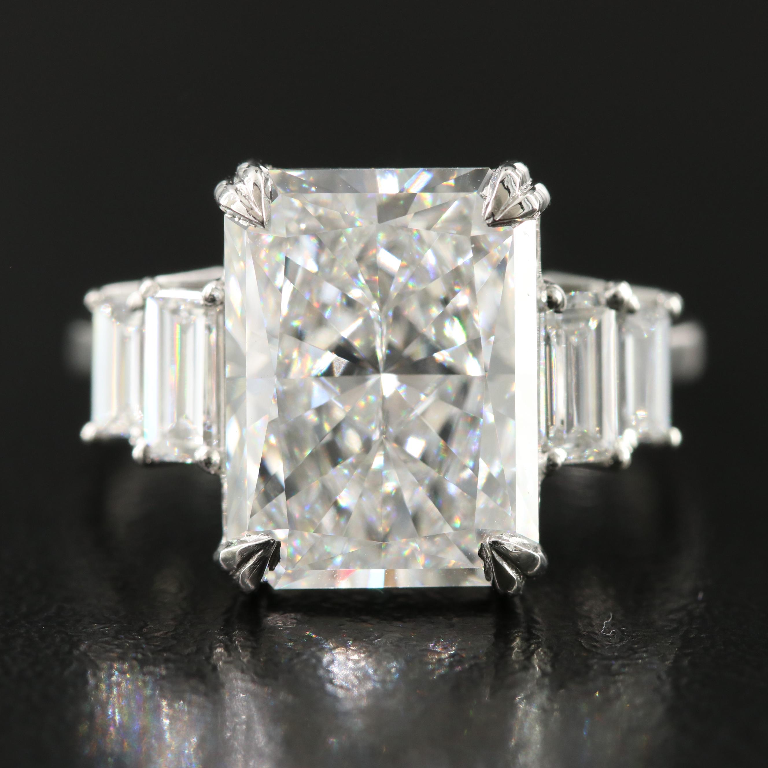 Platinum 6.75 CTW Lab Grown Diamond Ring with IGI Report