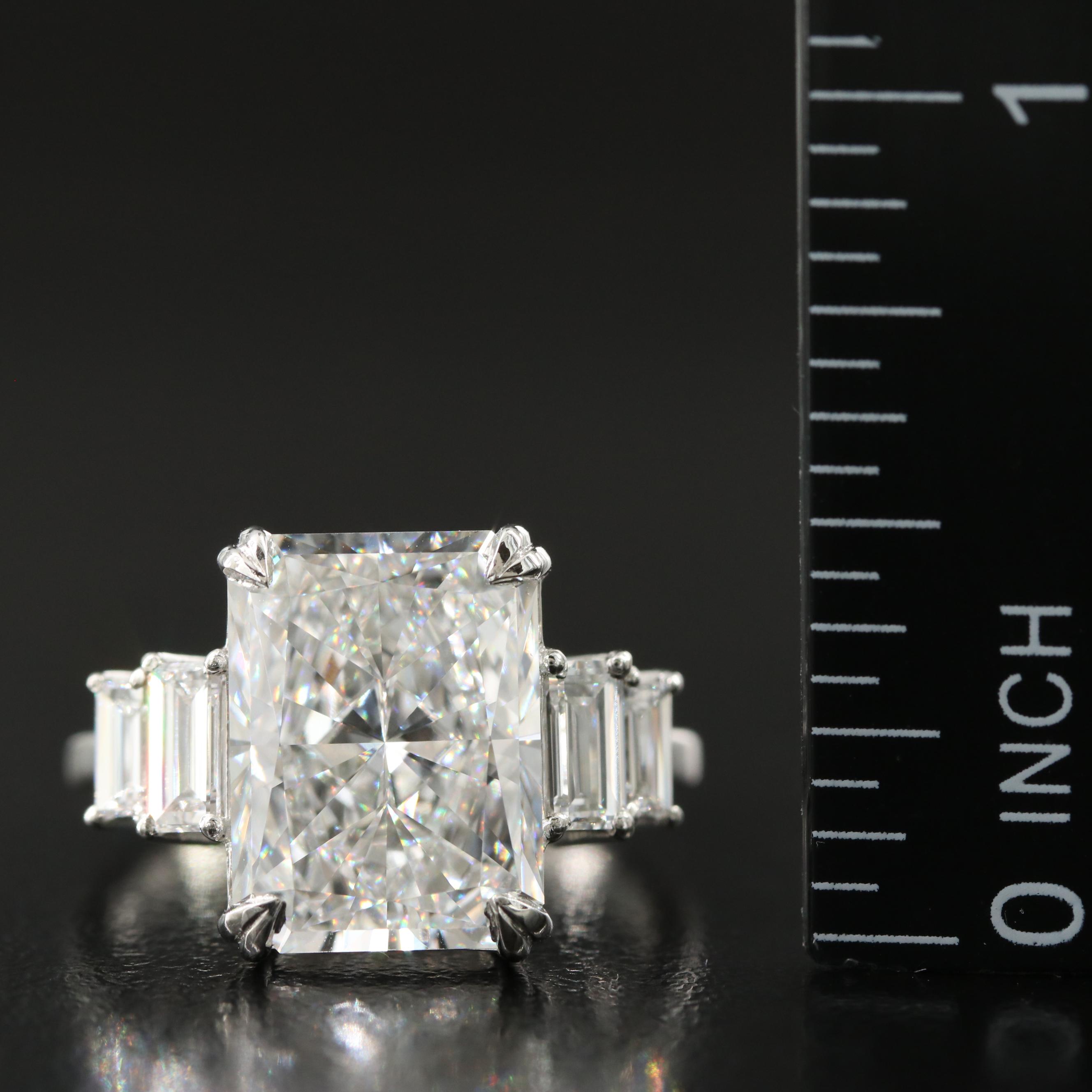 Platinum 6.75 CTW Lab Grown Diamond Ring with IGI Report