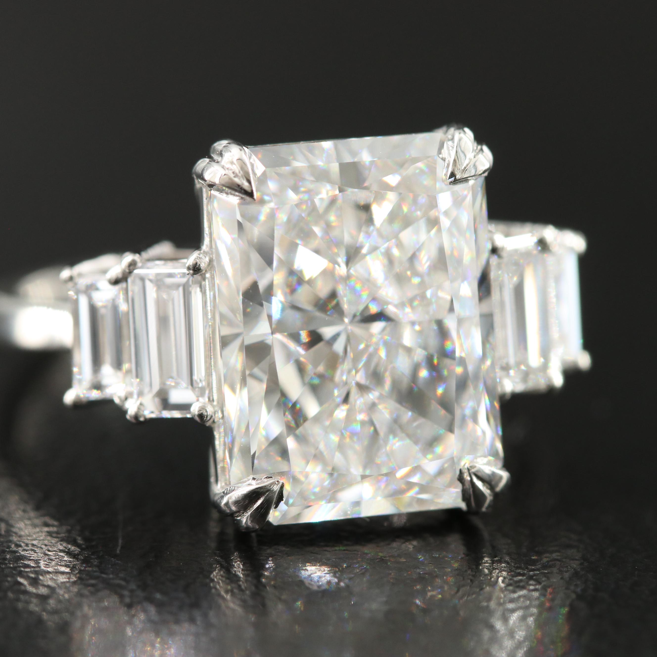 Platinum 6.75 CTW Lab Grown Diamond Ring with IGI Report