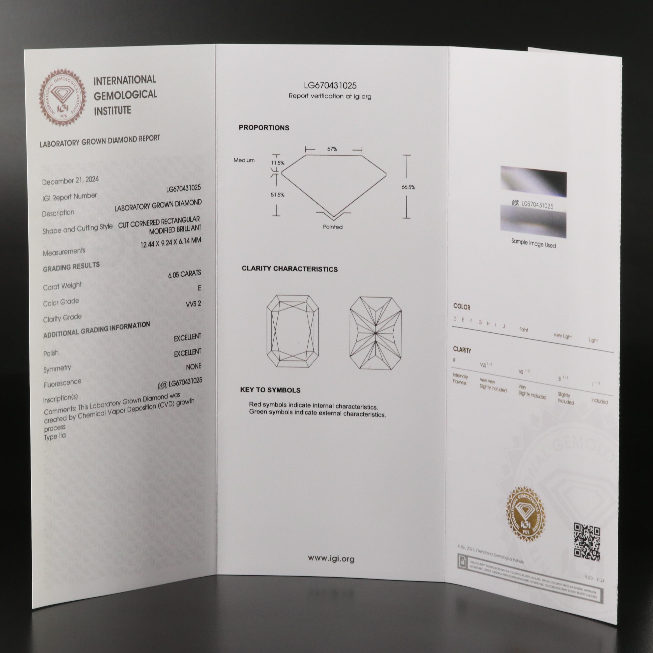 Platinum 6.75 CTW Lab Grown Diamond Ring with IGI Report