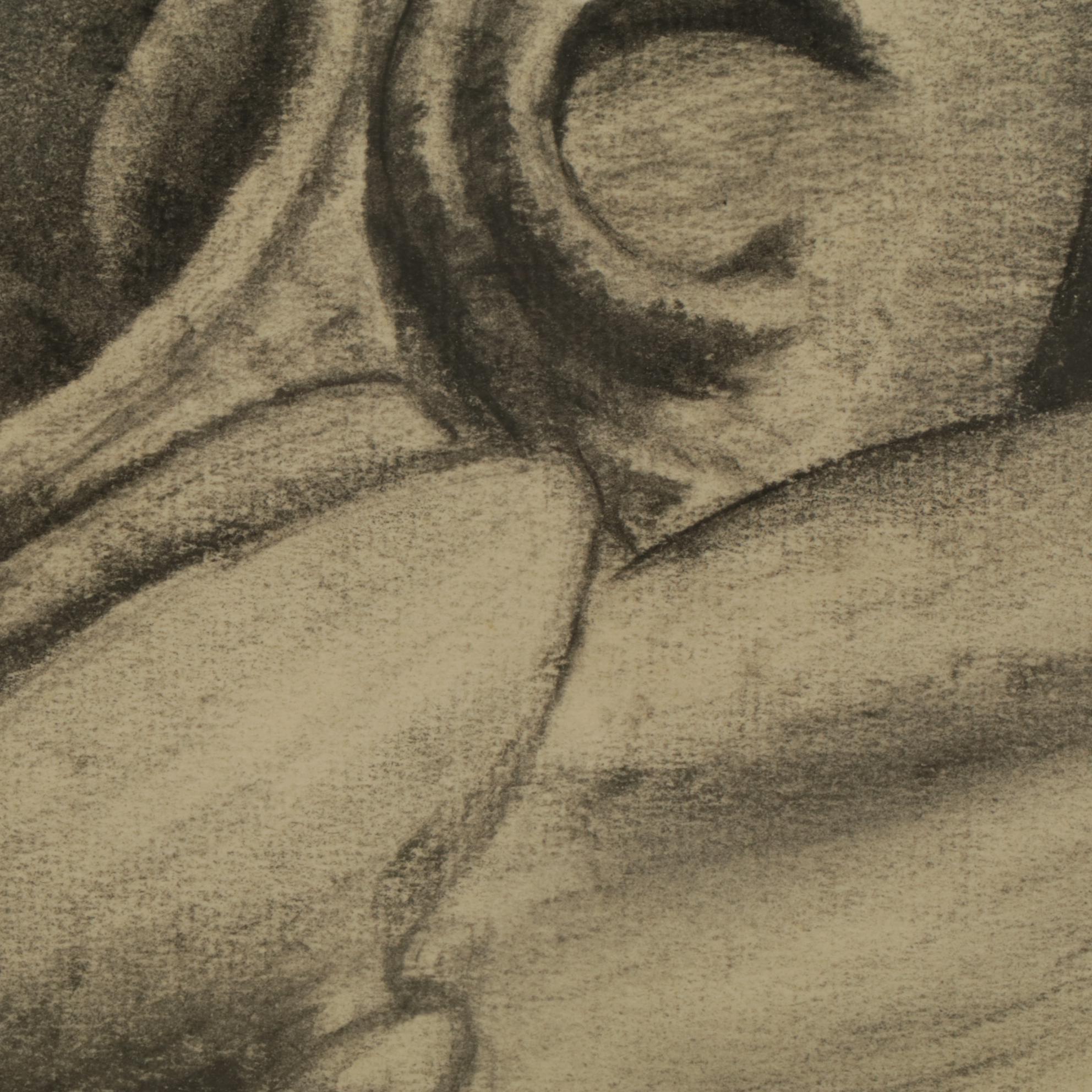 J. Paul Albert Still Life with Pottery Graphite Drawing on Paper