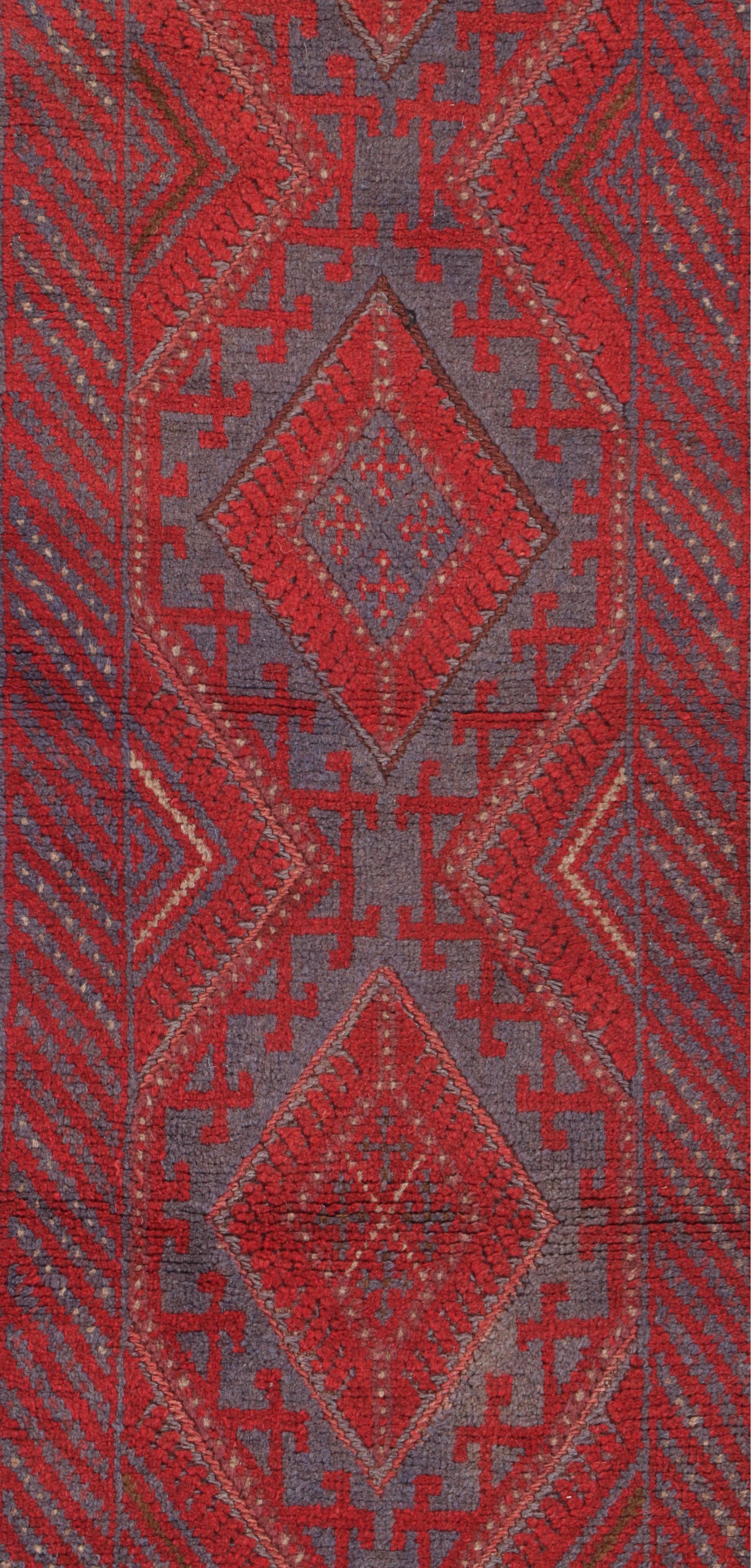 1'10 x 7'7 Handwoven Afghan Mashwani Carpet Runner