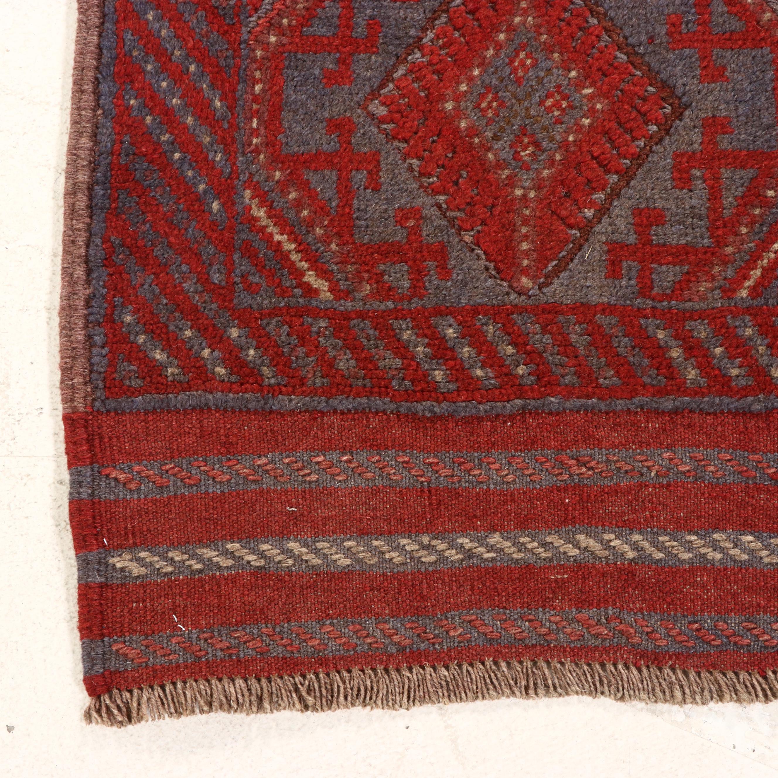 1'10 x 7'7 Handwoven Afghan Mashwani Carpet Runner