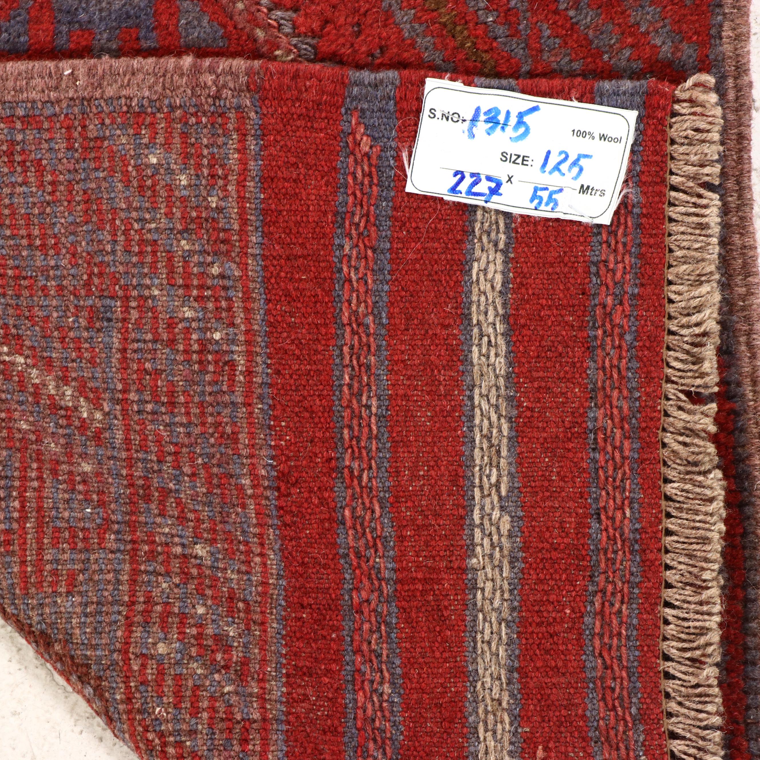 1'10 x 7'7 Handwoven Afghan Mashwani Carpet Runner