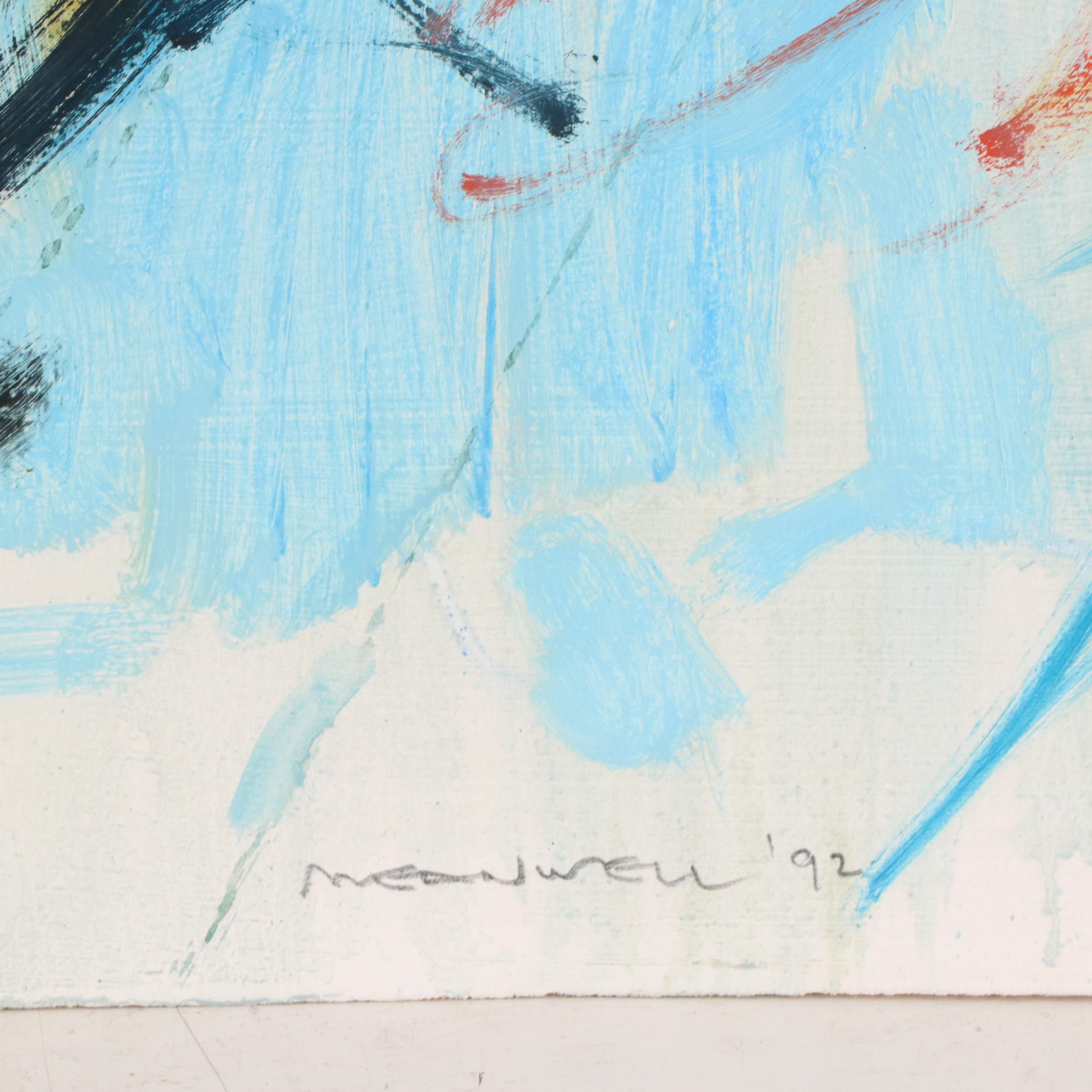 Jack Meanwell Abstract Modern Oil Painting, 1992