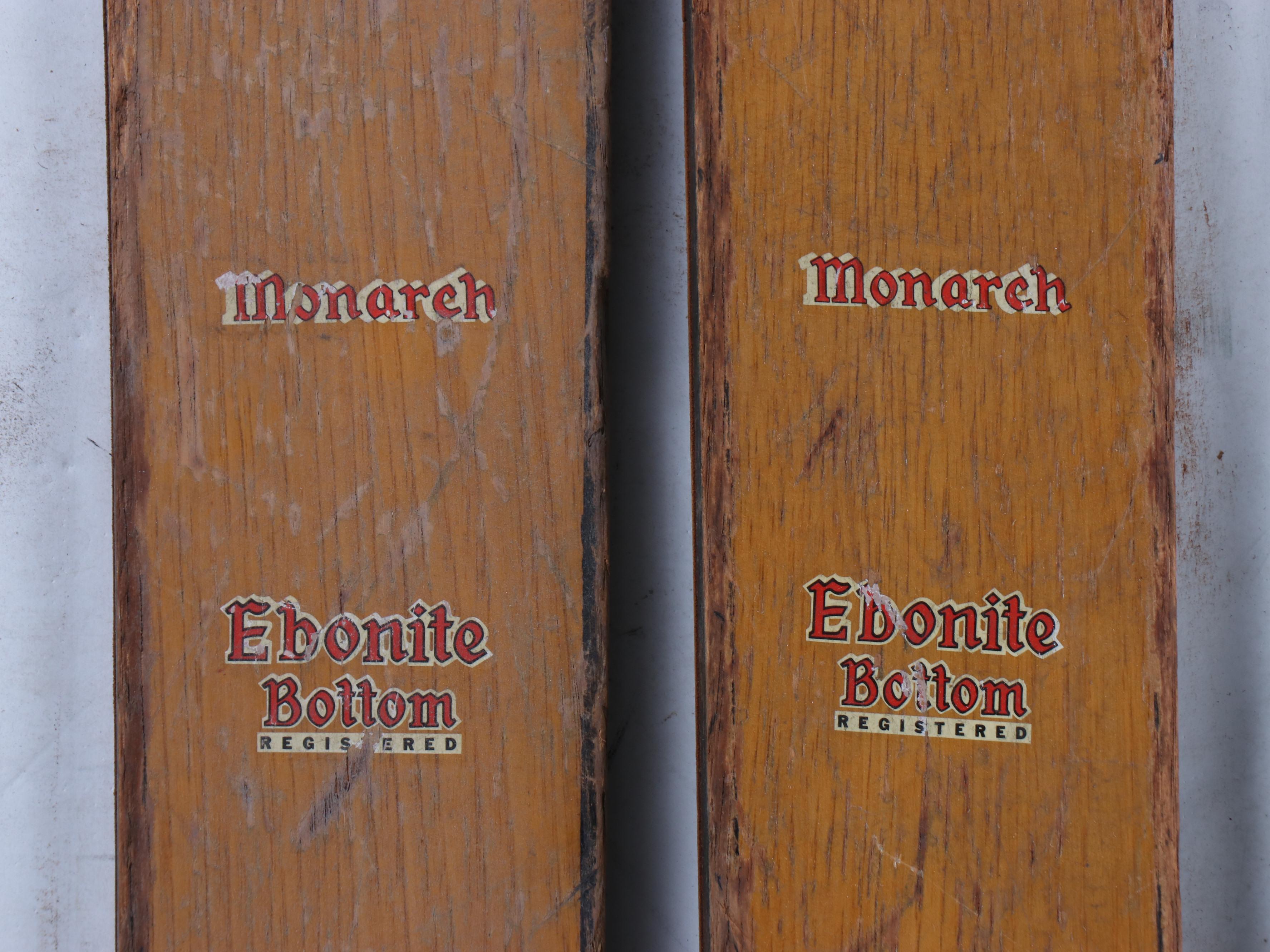 Northland and Monarch Wood Skis with Ski Boots, Mid to Late 20th Century