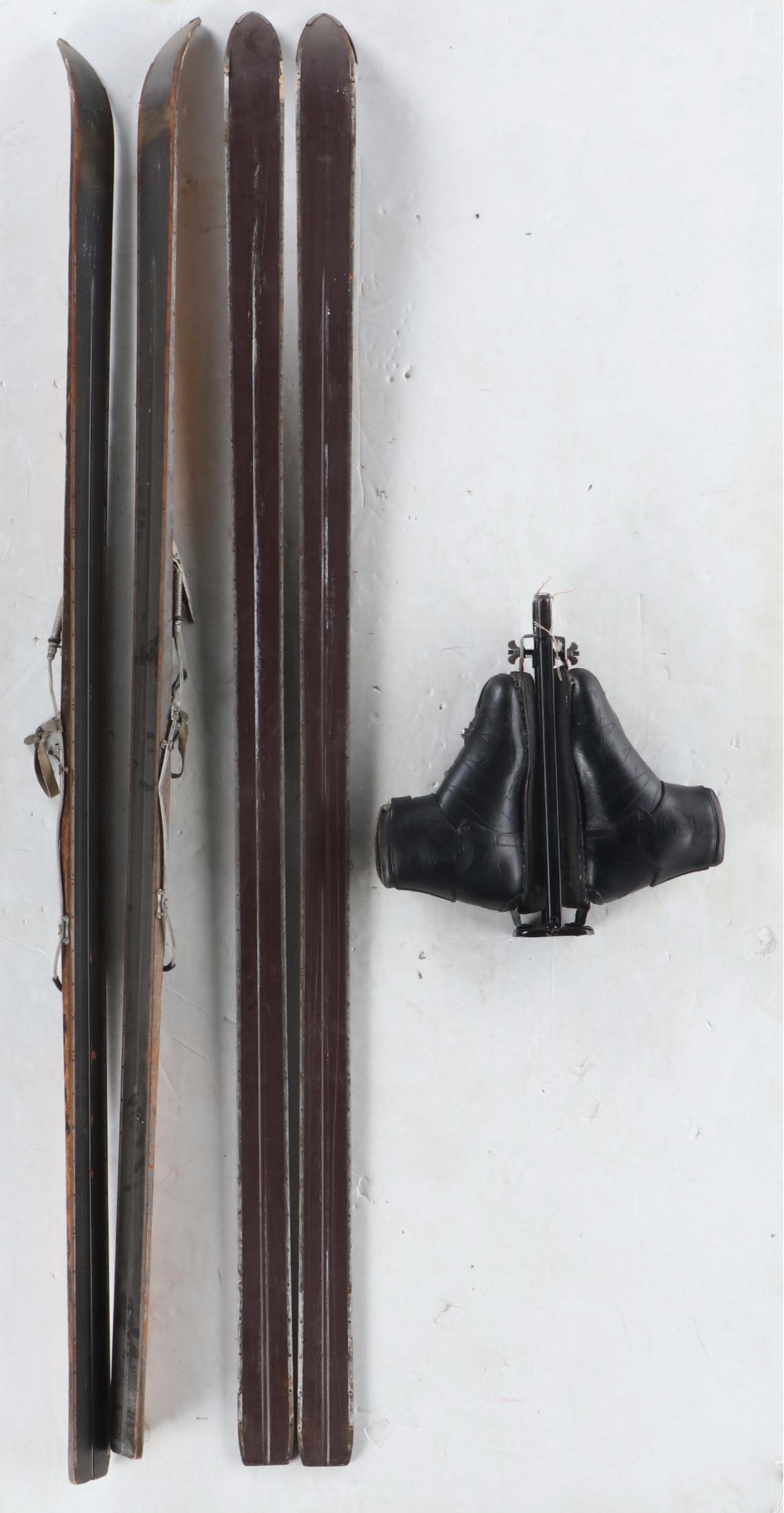 Northland and Monarch Wood Skis with Ski Boots, Mid to Late 20th Century