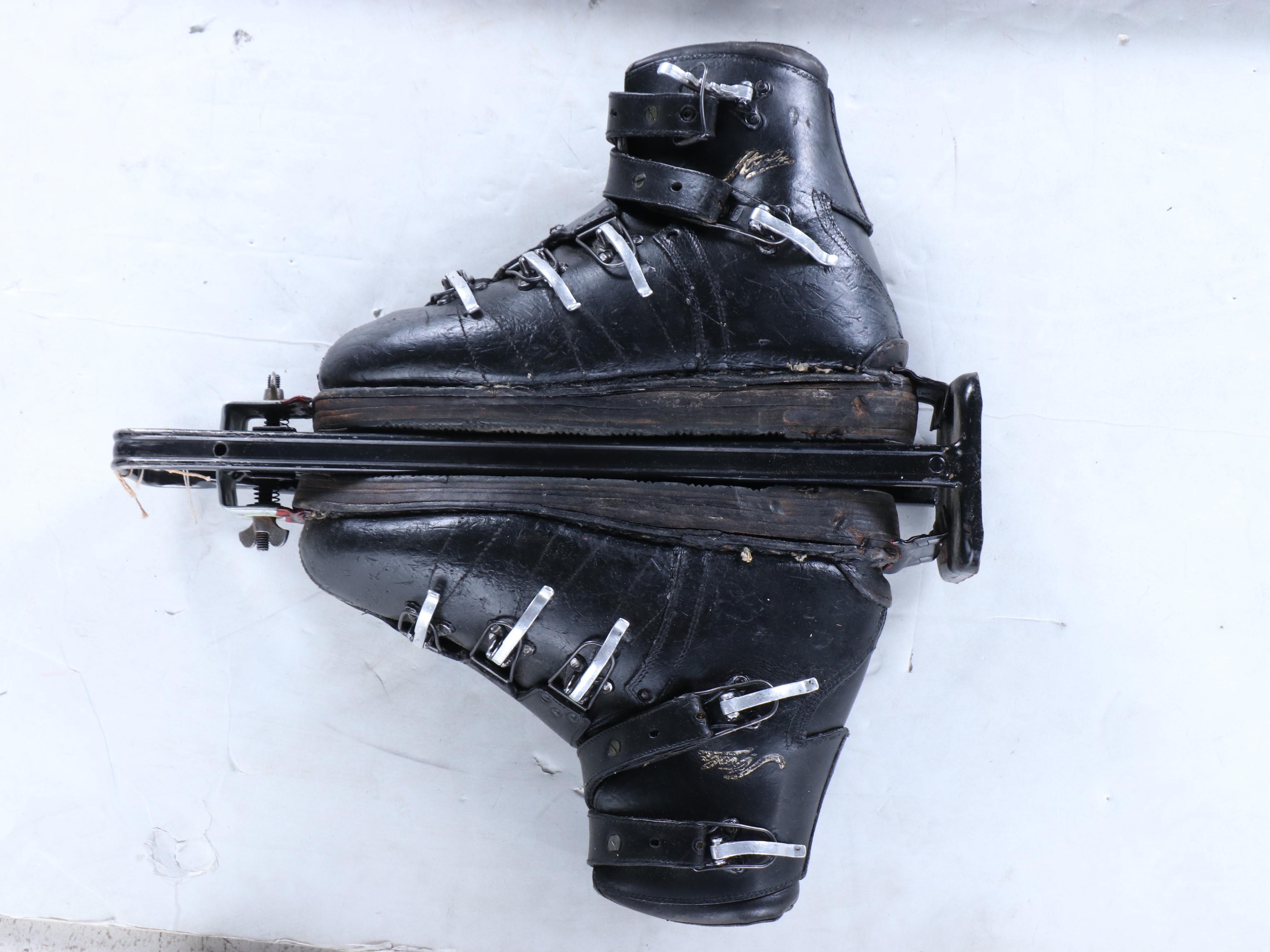 Northland and Monarch Wood Skis with Ski Boots, Mid to Late 20th Century