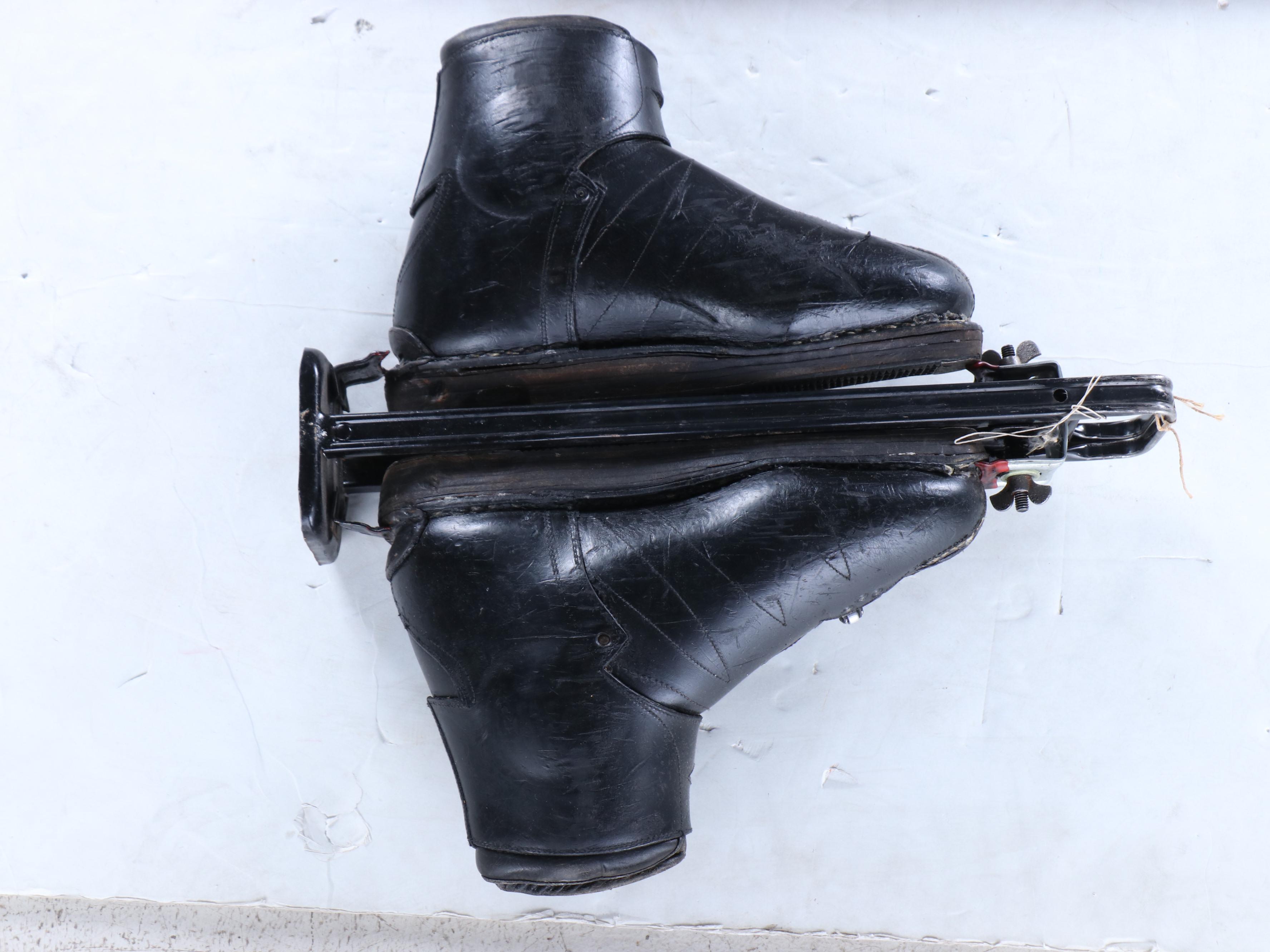 Northland and Monarch Wood Skis with Ski Boots, Mid to Late 20th Century