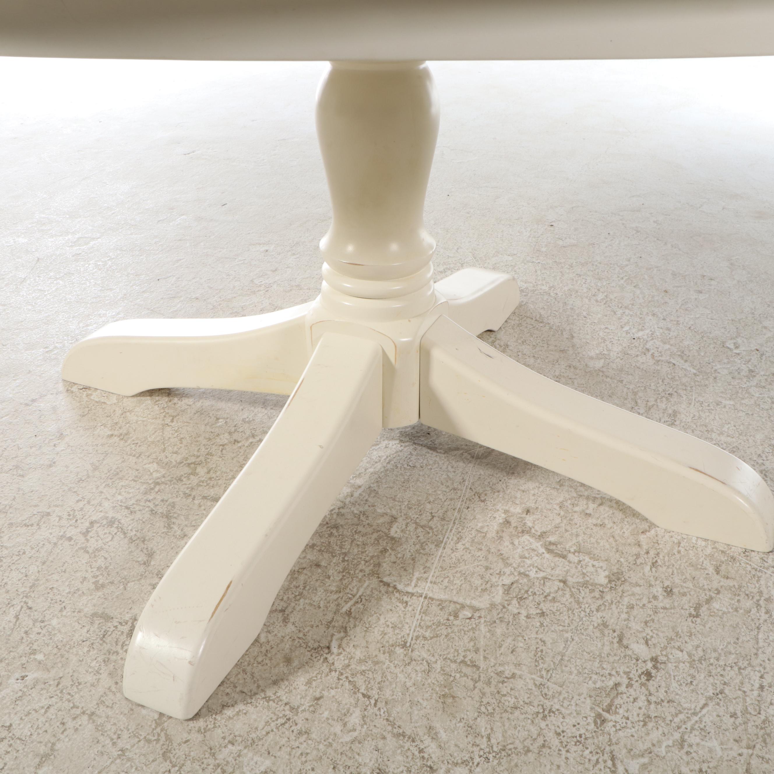 Seven-Piece Wooden Dining Set, Pottery Barn table with IKEA "Ingolf" Chairs