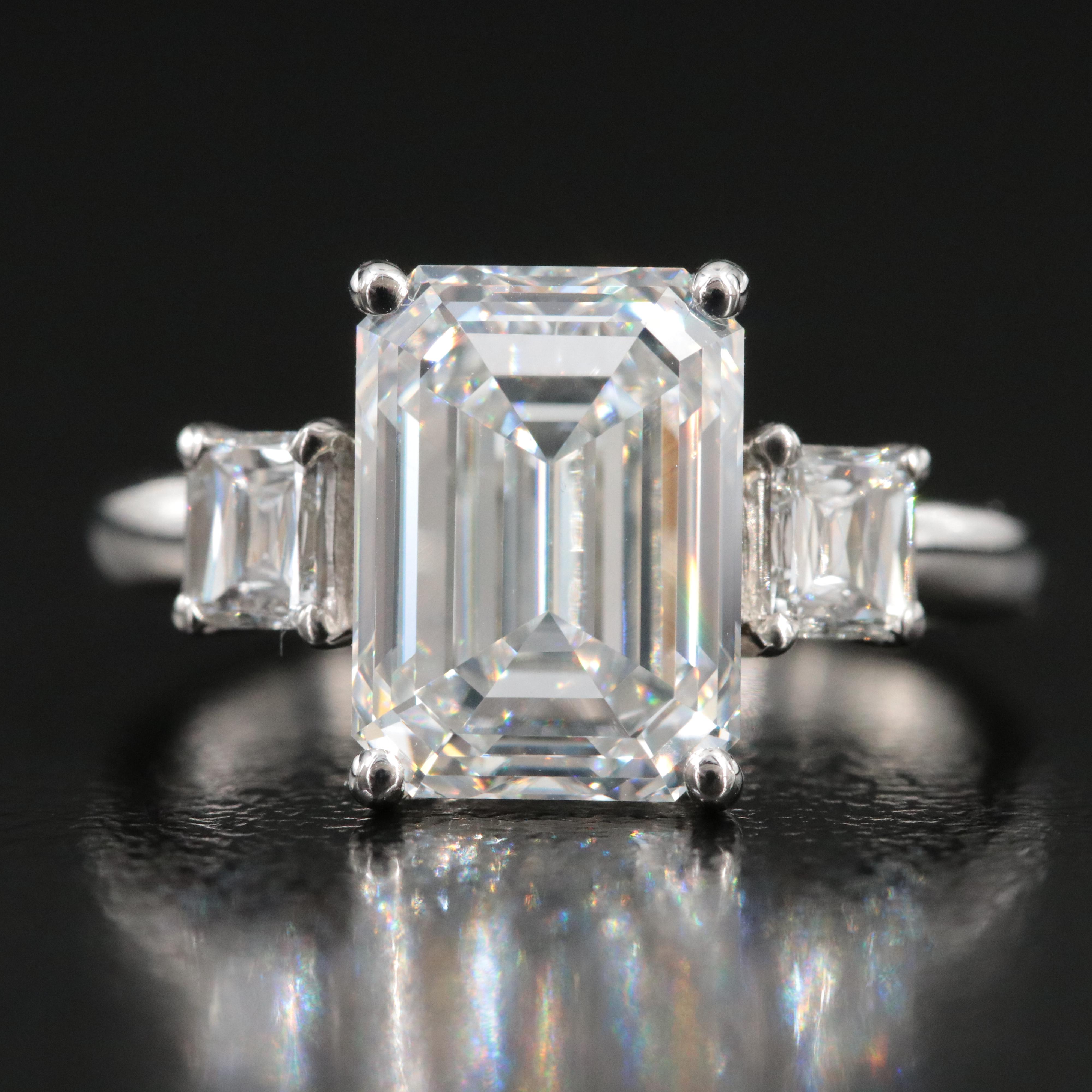 Platinum 4.55 CTW Diamond Ring with GIA Report