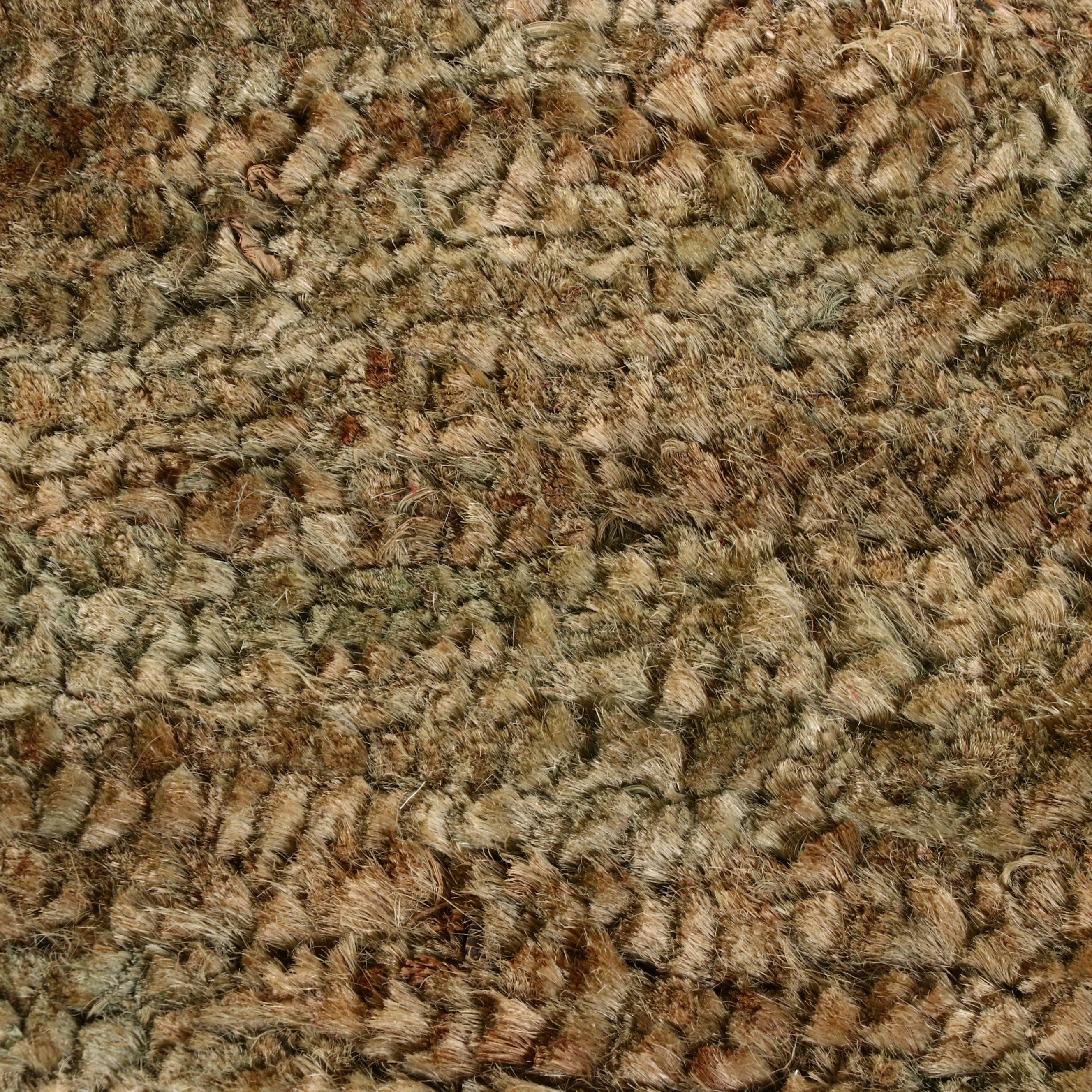 5'1 x 8'1 Hand-Knotted Indian Floral Jute Area Rug