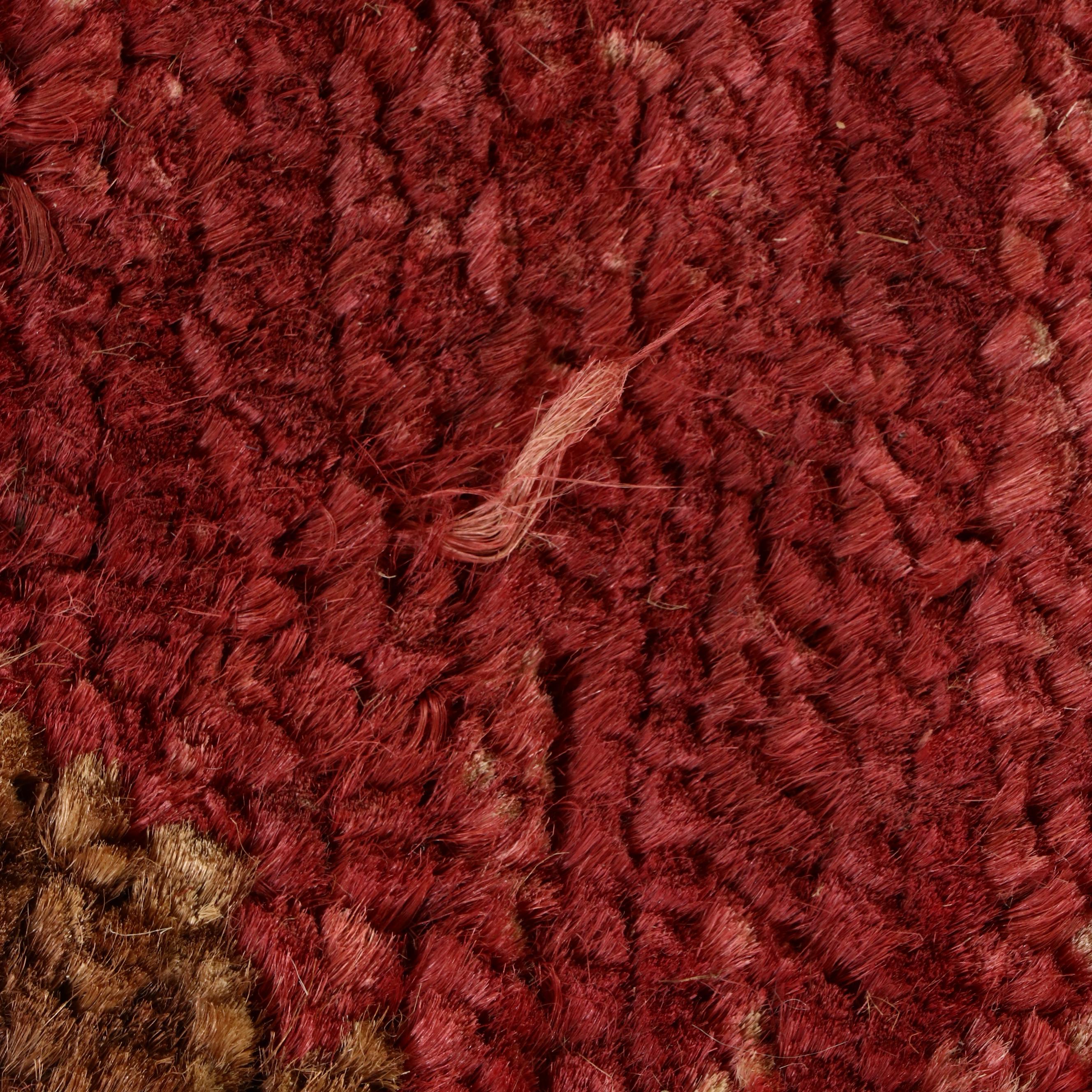 5'1 x 8'1 Hand-Knotted Indian Floral Jute Area Rug