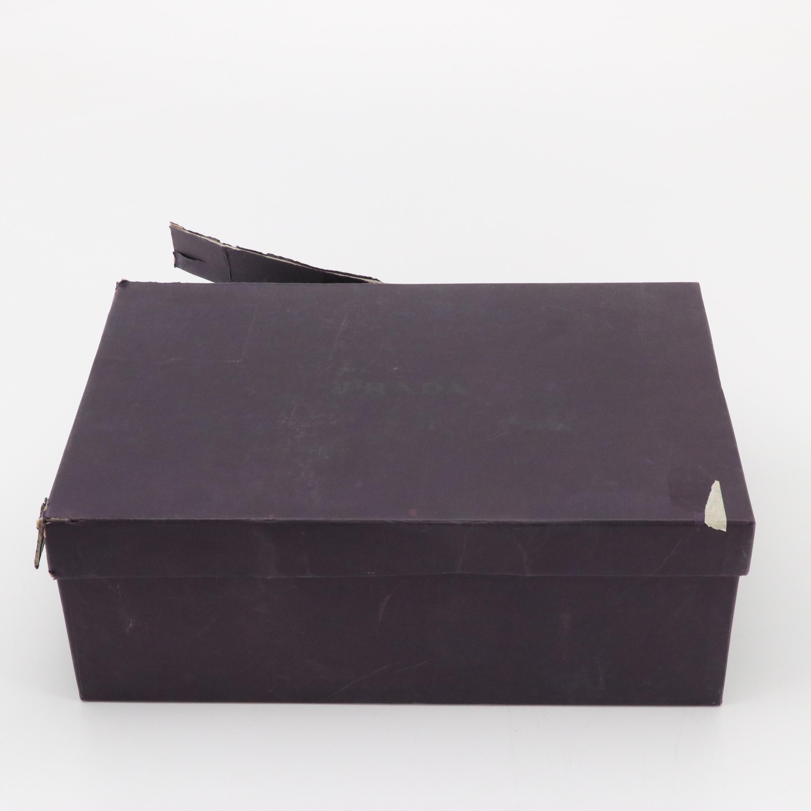 Prada Purple Suede High Heel Hidden Platform Peep-Toe Pumps with Box