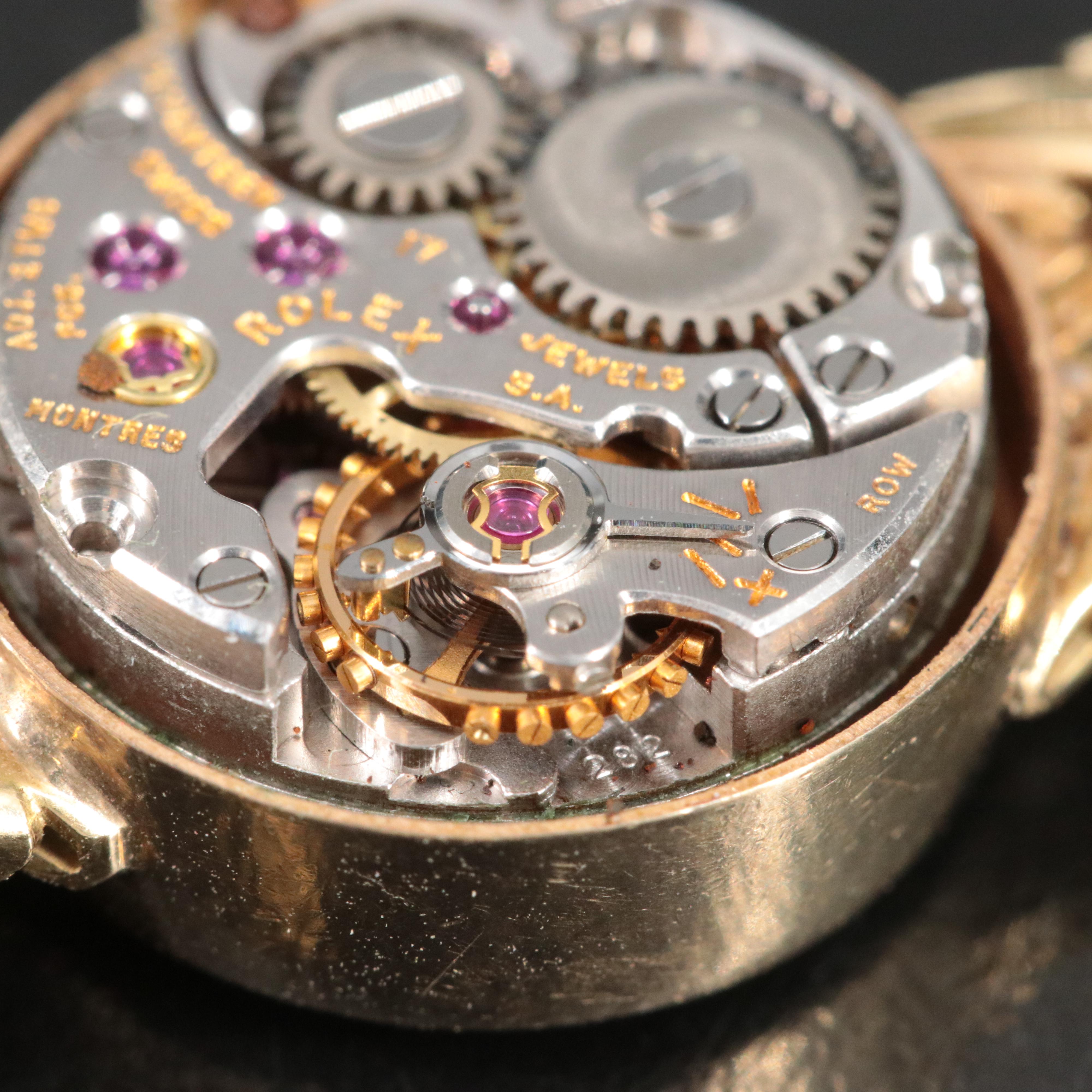 Vintage 14K Rolex Custom Band Stem Wind Watch