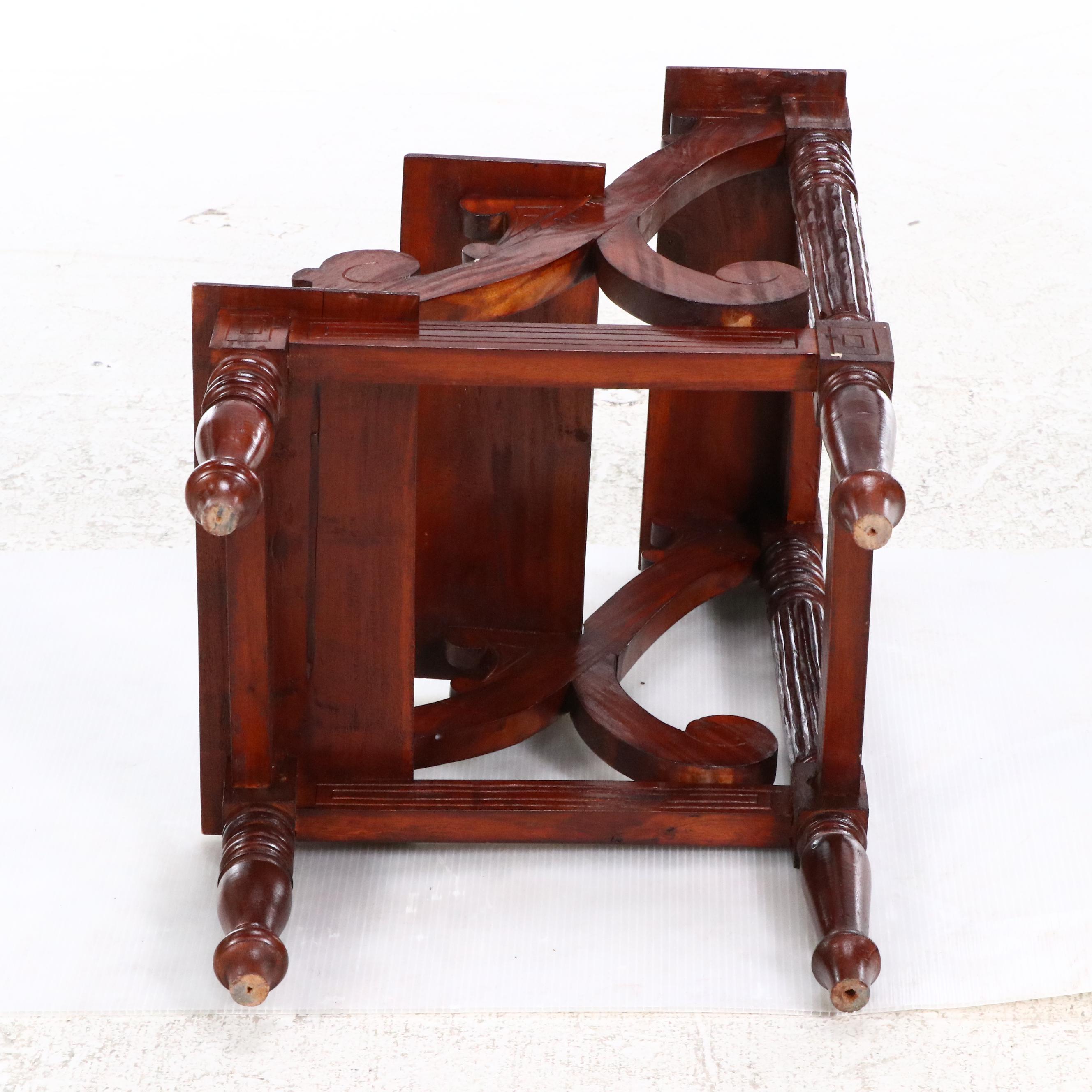 Neoclassical Style Mahogany Library Stairs, Early 20th Century