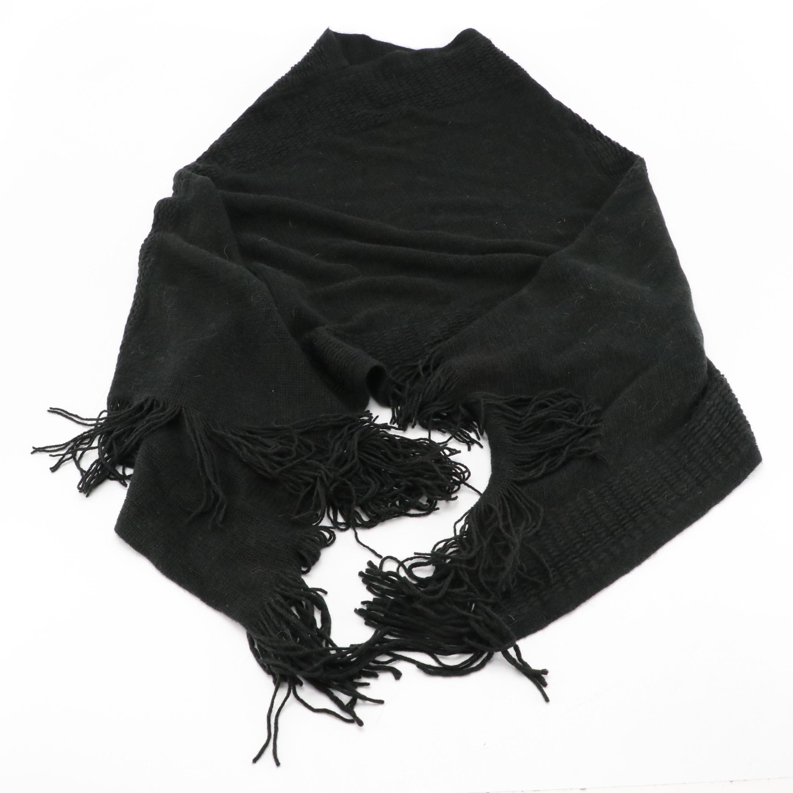 2 Chic Knit Acrylic Asymmetric Hem Poncho with Bengals Fan Apparel