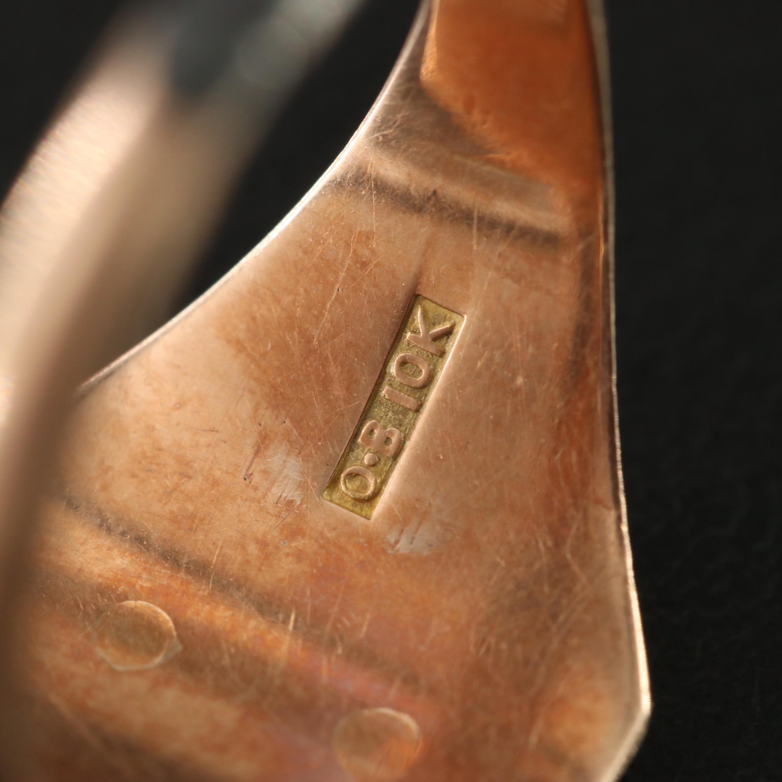 Ostby & Barton Co. 10K Rose Gold Enamel Order of Odd Fellows Fraternal Ring