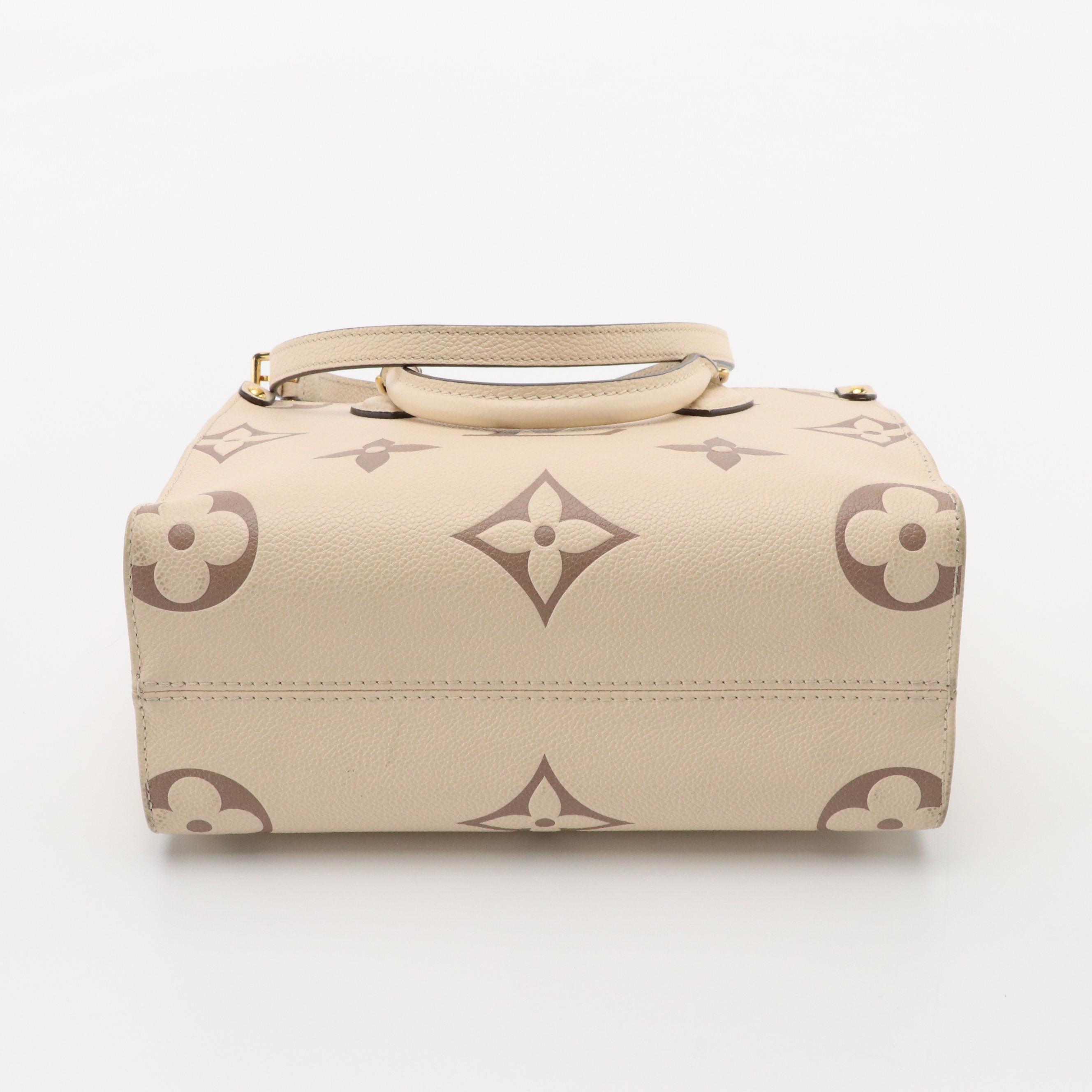 Louis Vuitton OnTheGo PM Two-Way Tote in Dove & Cream Monogram Empreinte Leather