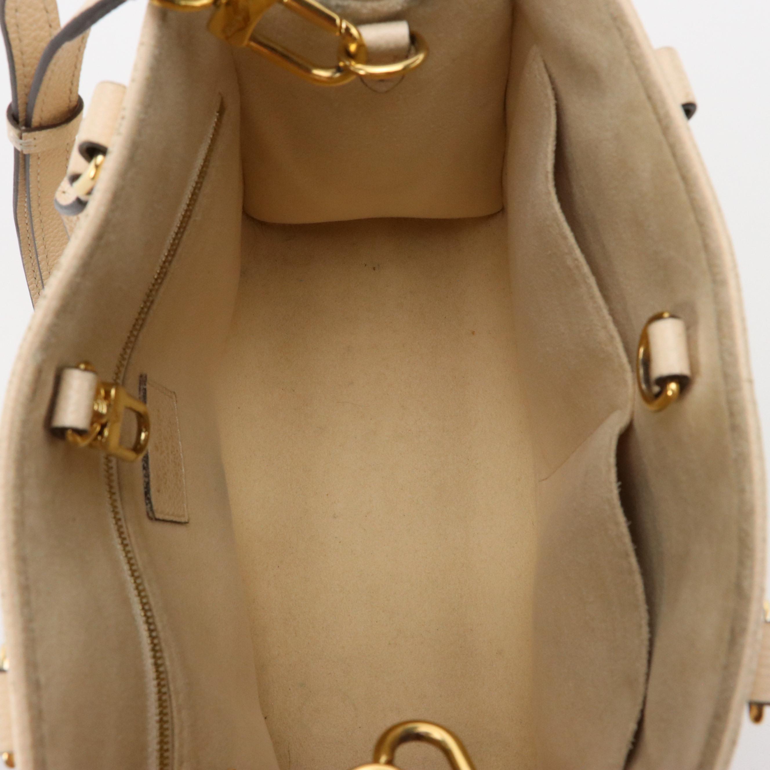 Louis Vuitton OnTheGo PM Two-Way Tote in Dove & Cream Monogram Empreinte Leather