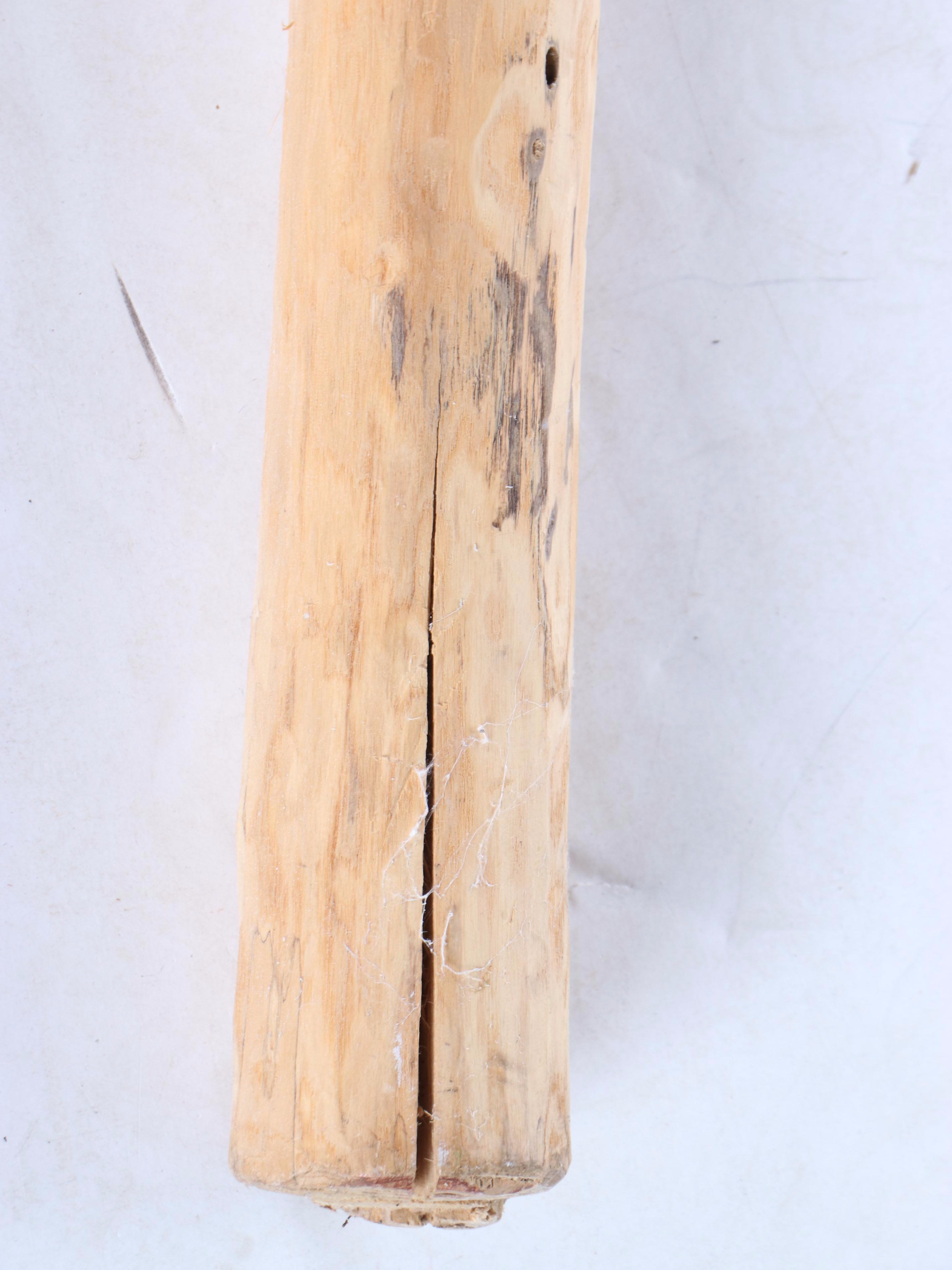 Hand-Carved Vining Wood Shamanic Staff with Synthetic Hair Fibers