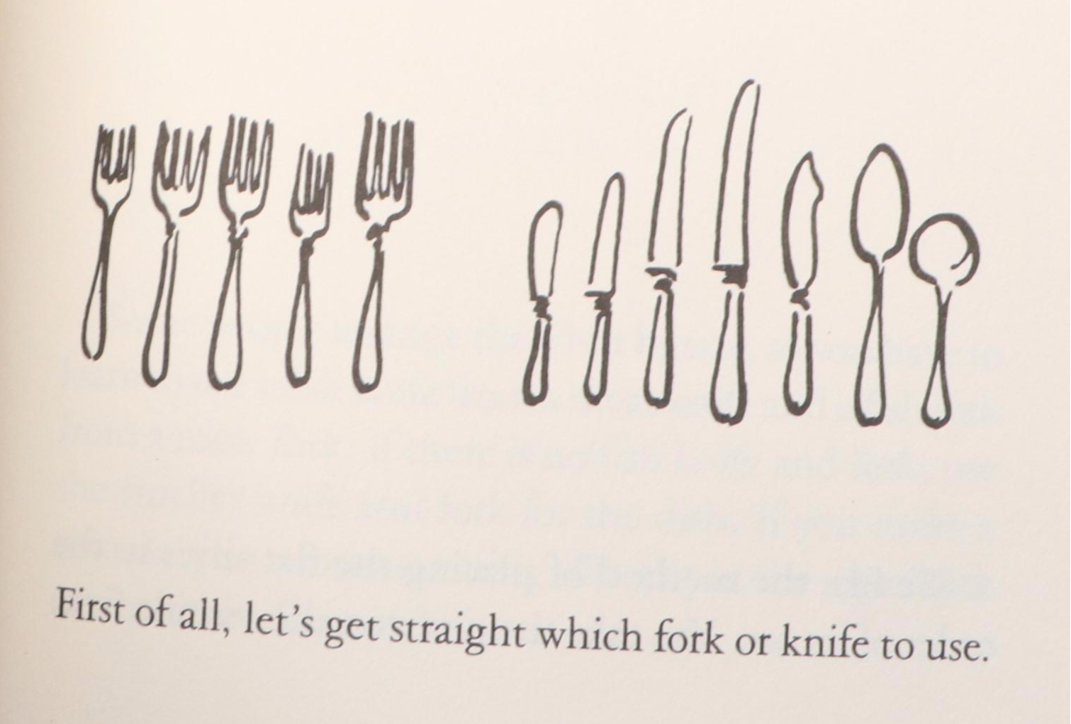 Illustrated "Tiffany's Table Manners for Teenagers" by Walter Hoving, 1989