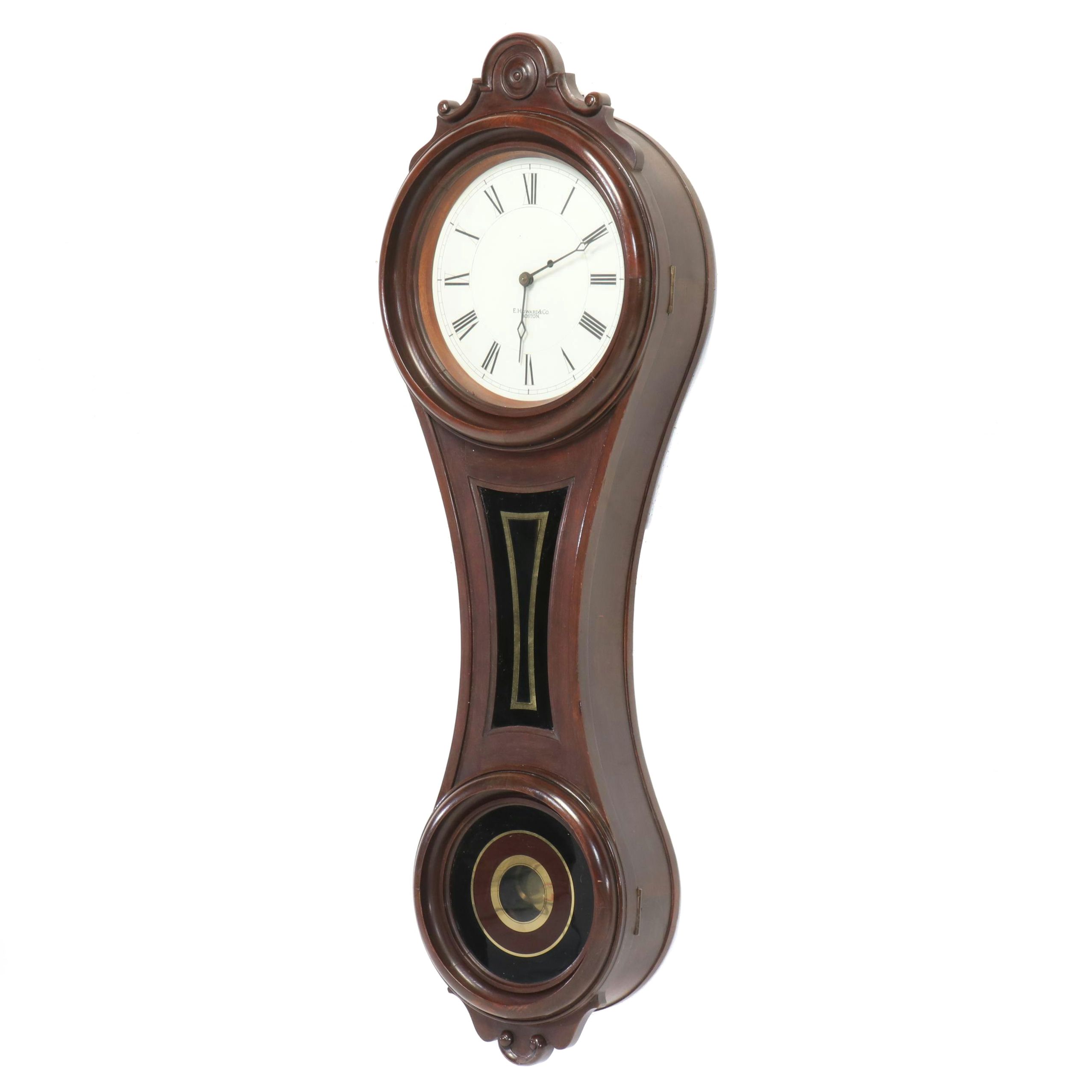 E. Howard Clock Co. No. 8 Walnut Figure Eight Wall Clock, 1978