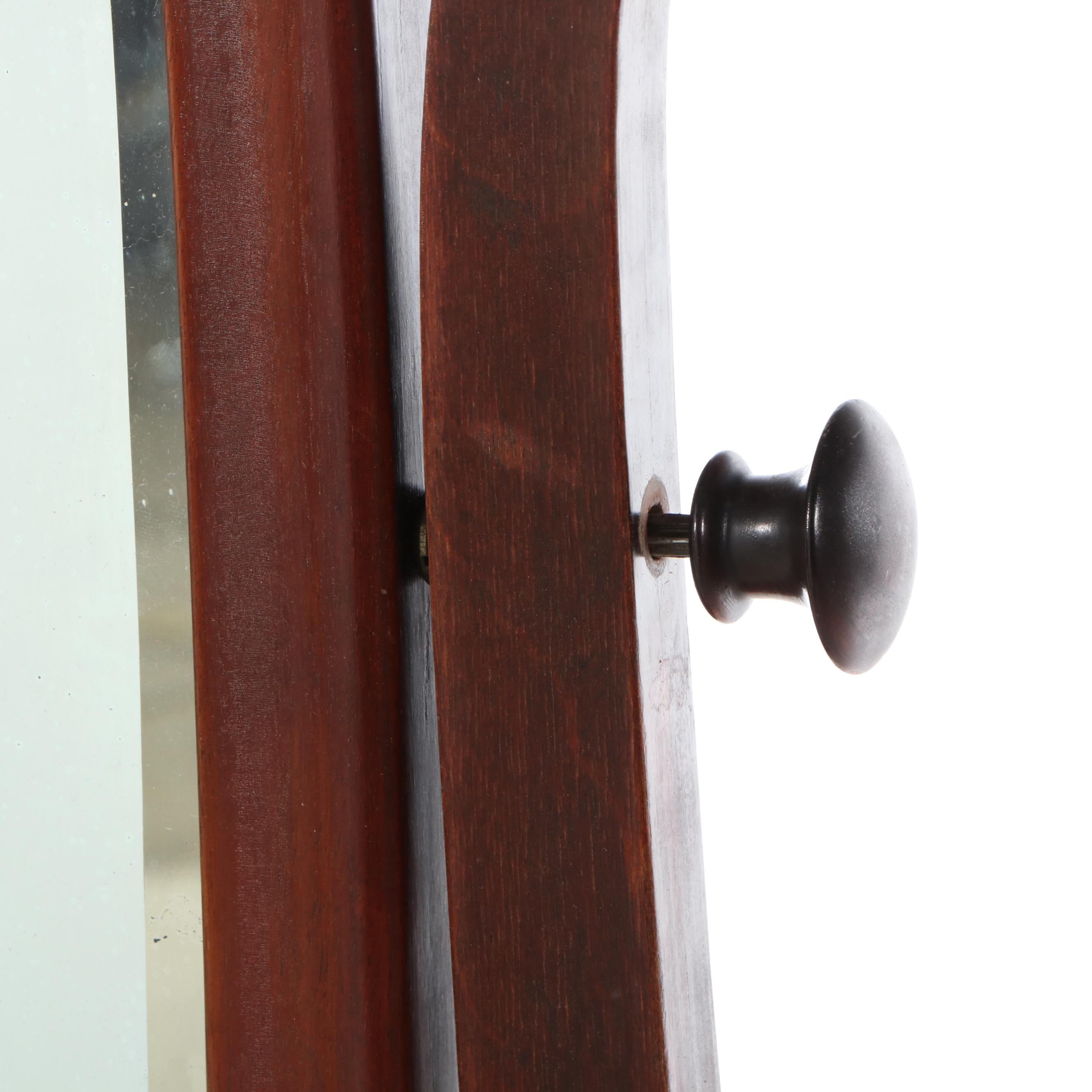 Edwardian Style Carved Mahogany Cheval Mirror