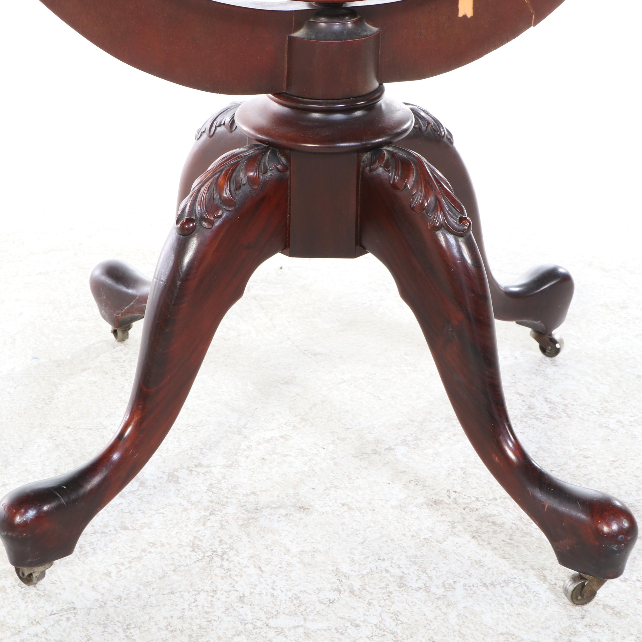 Edwardian Style Carved Mahogany Cheval Mirror