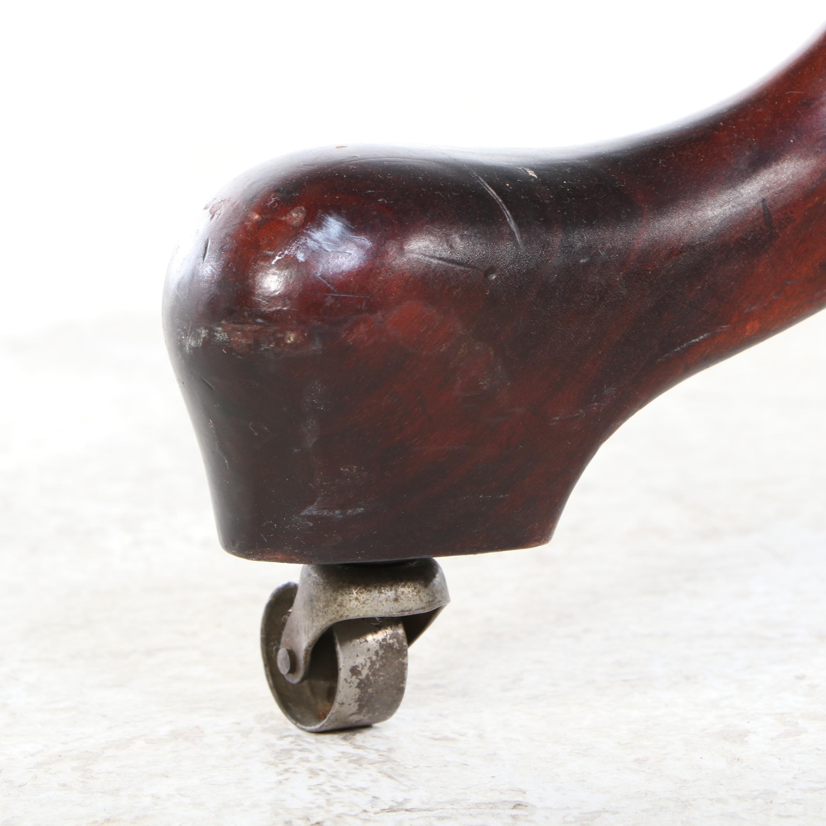 Edwardian Style Carved Mahogany Cheval Mirror