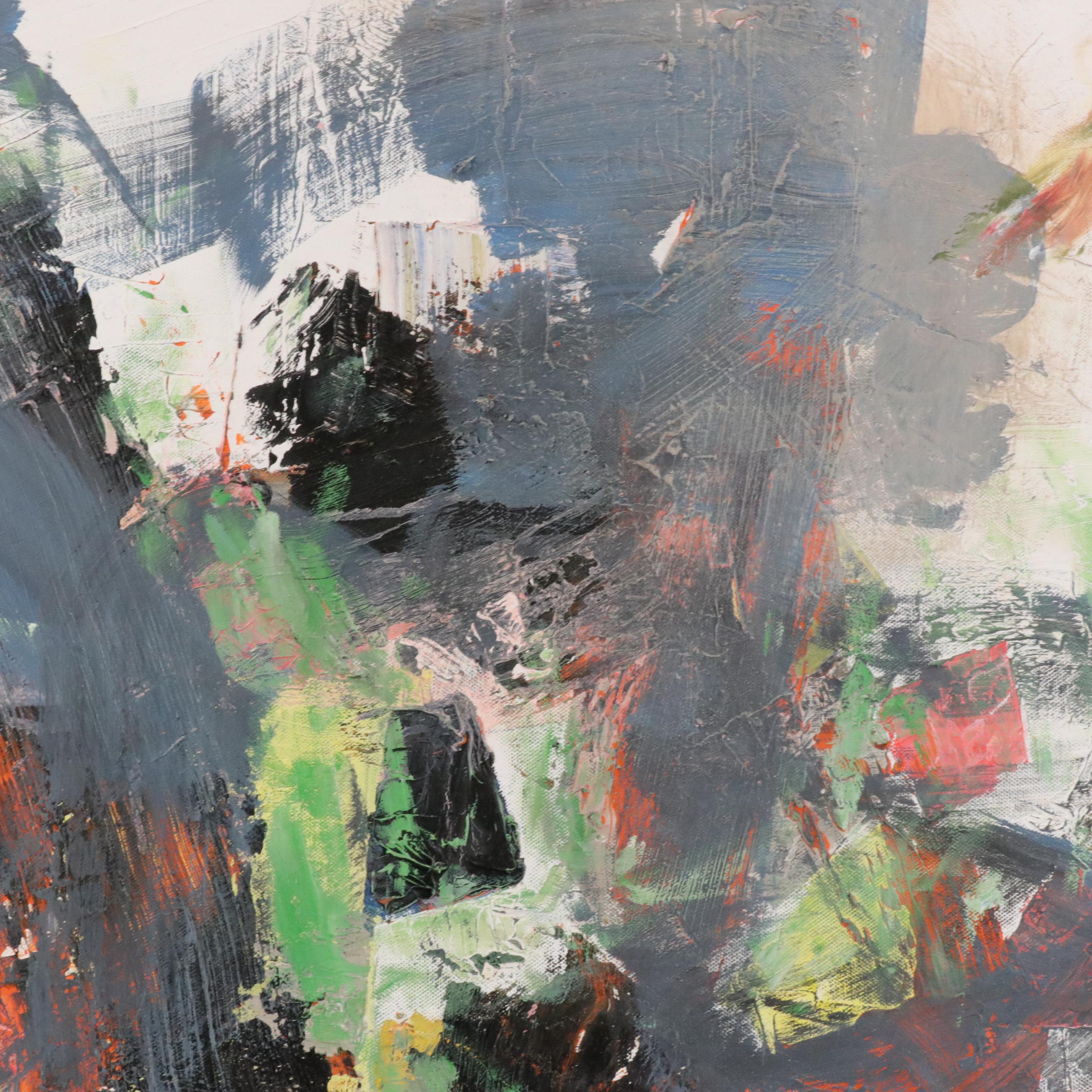 Kim Irvin Madsen Modernist Impasto Acrylic Painting, 21st Century