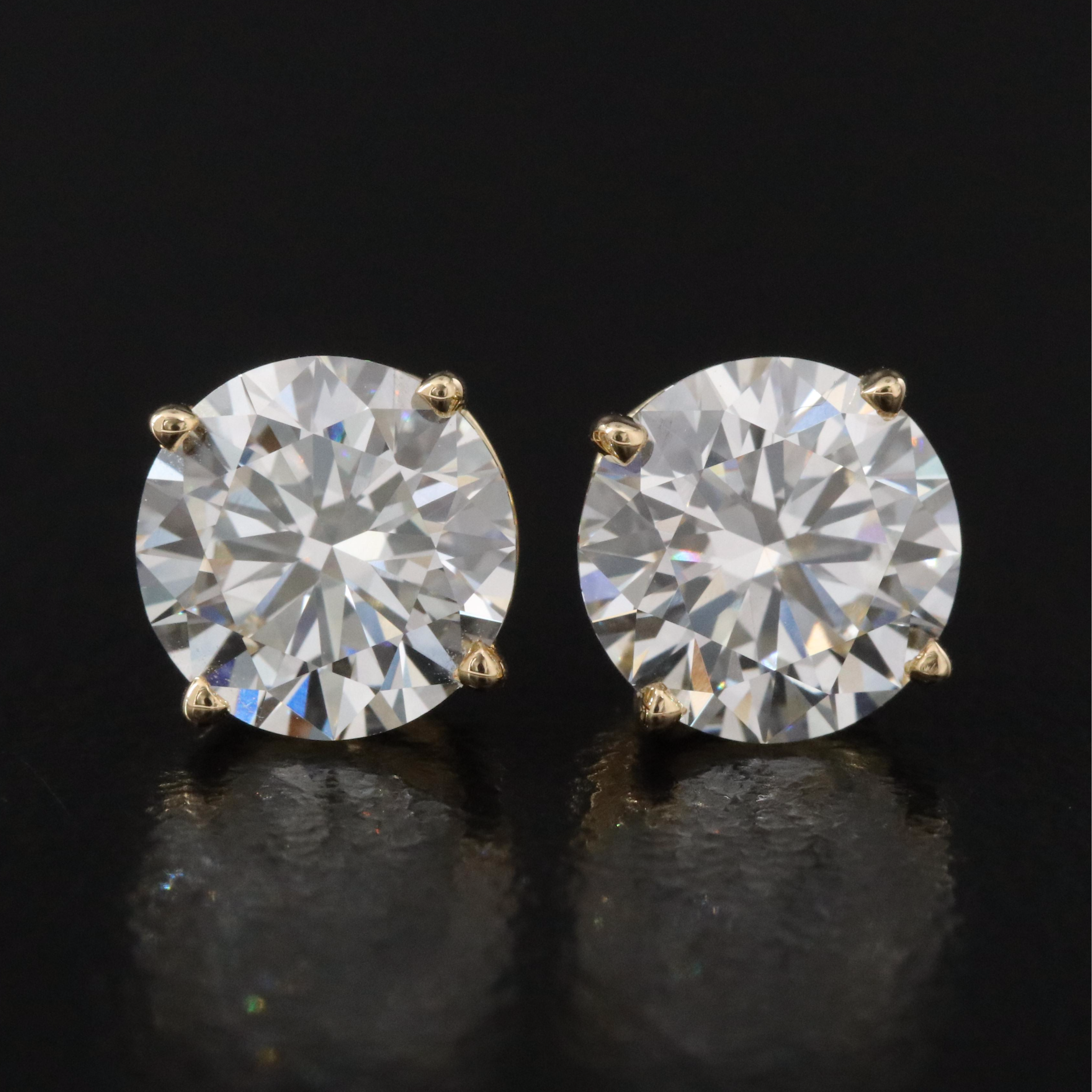 18K 2.99 CTW Lab Grown Diamond Stud Earrings with IGI Reports