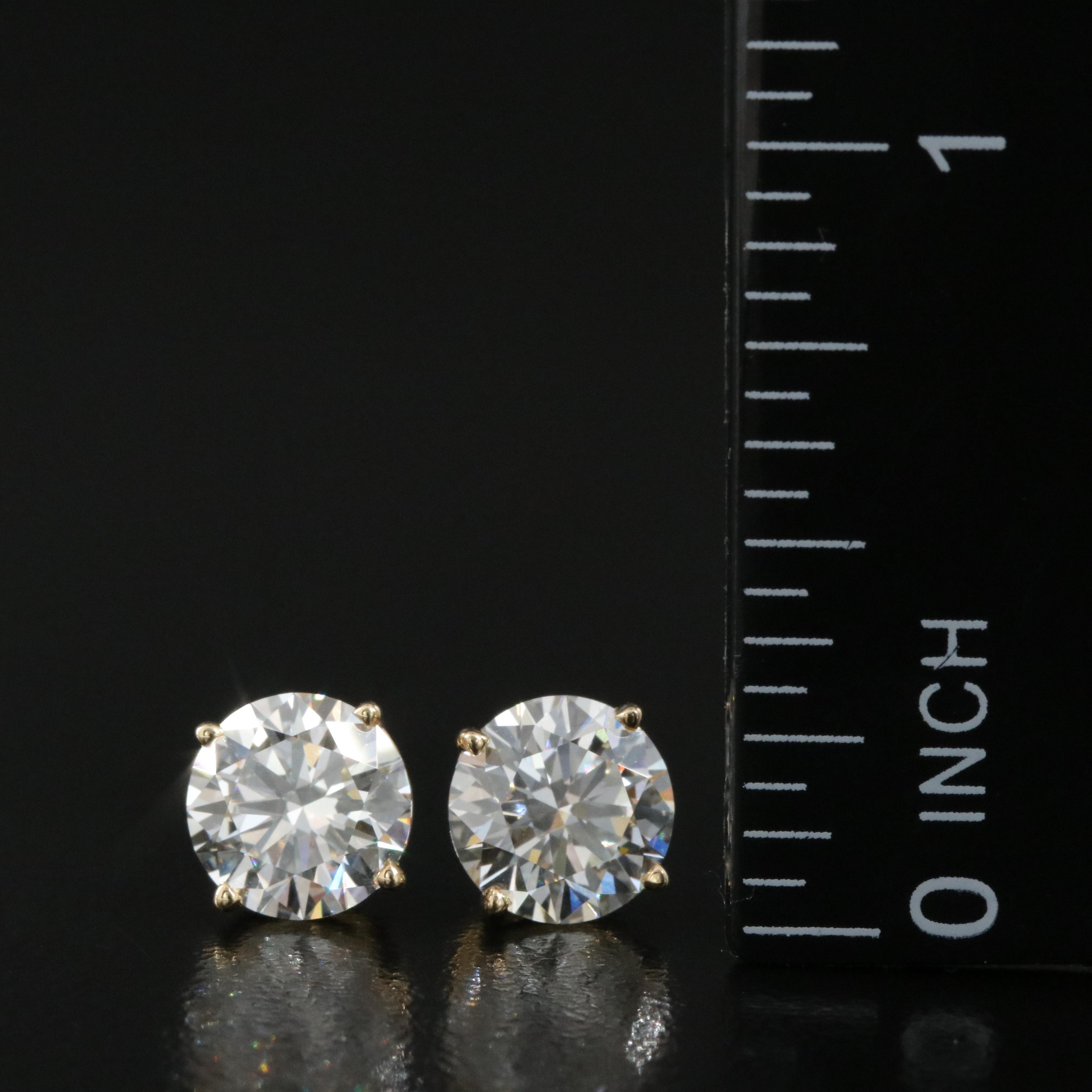 18K 2.99 CTW Lab Grown Diamond Stud Earrings with IGI Reports