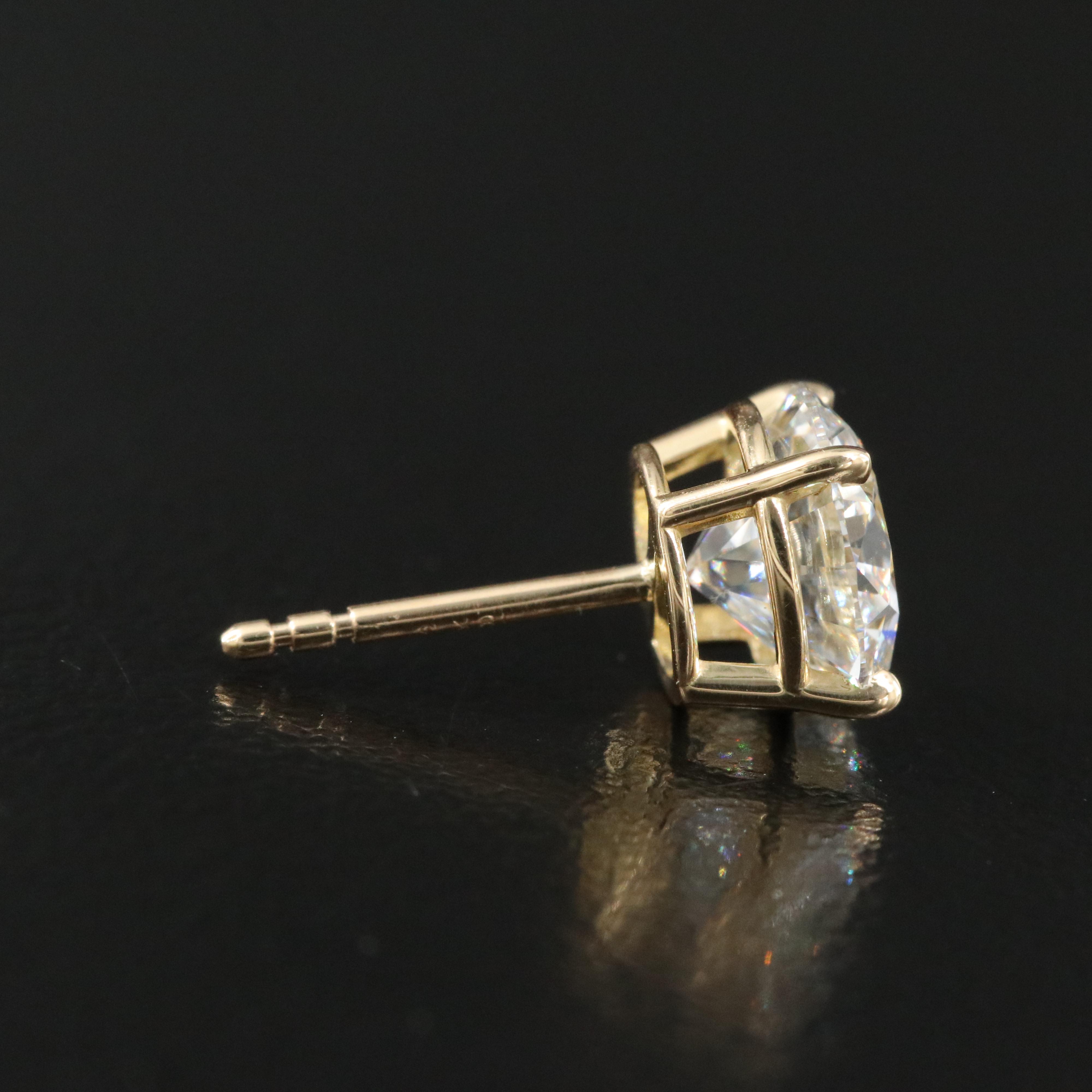 18K 2.99 CTW Lab Grown Diamond Stud Earrings with IGI Reports