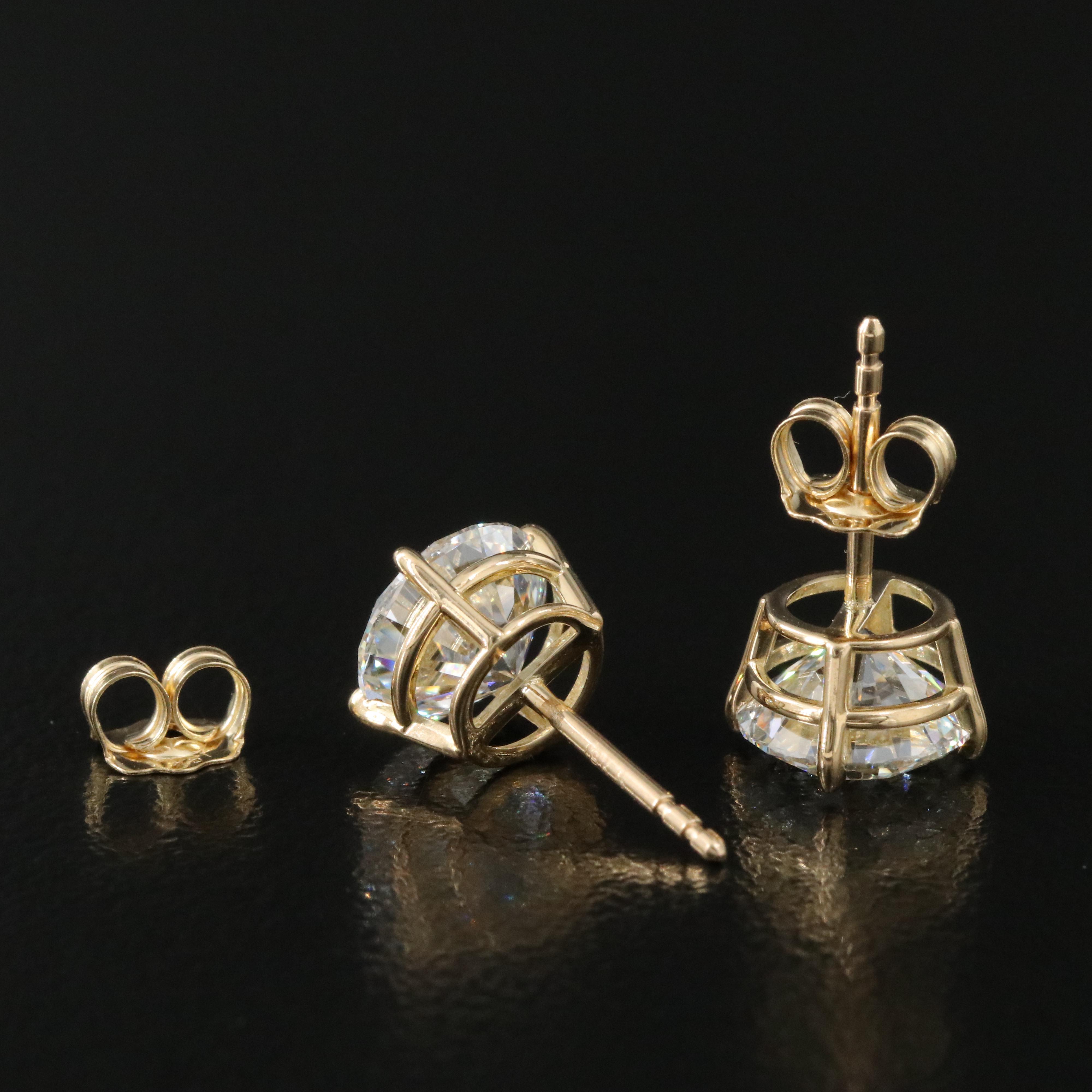 18K 2.99 CTW Lab Grown Diamond Stud Earrings with IGI Reports